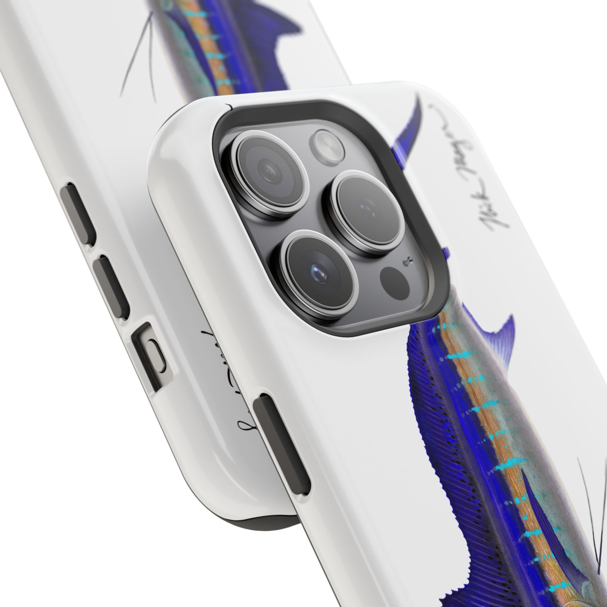 Striped Marlin MagSafe White iPhone Case