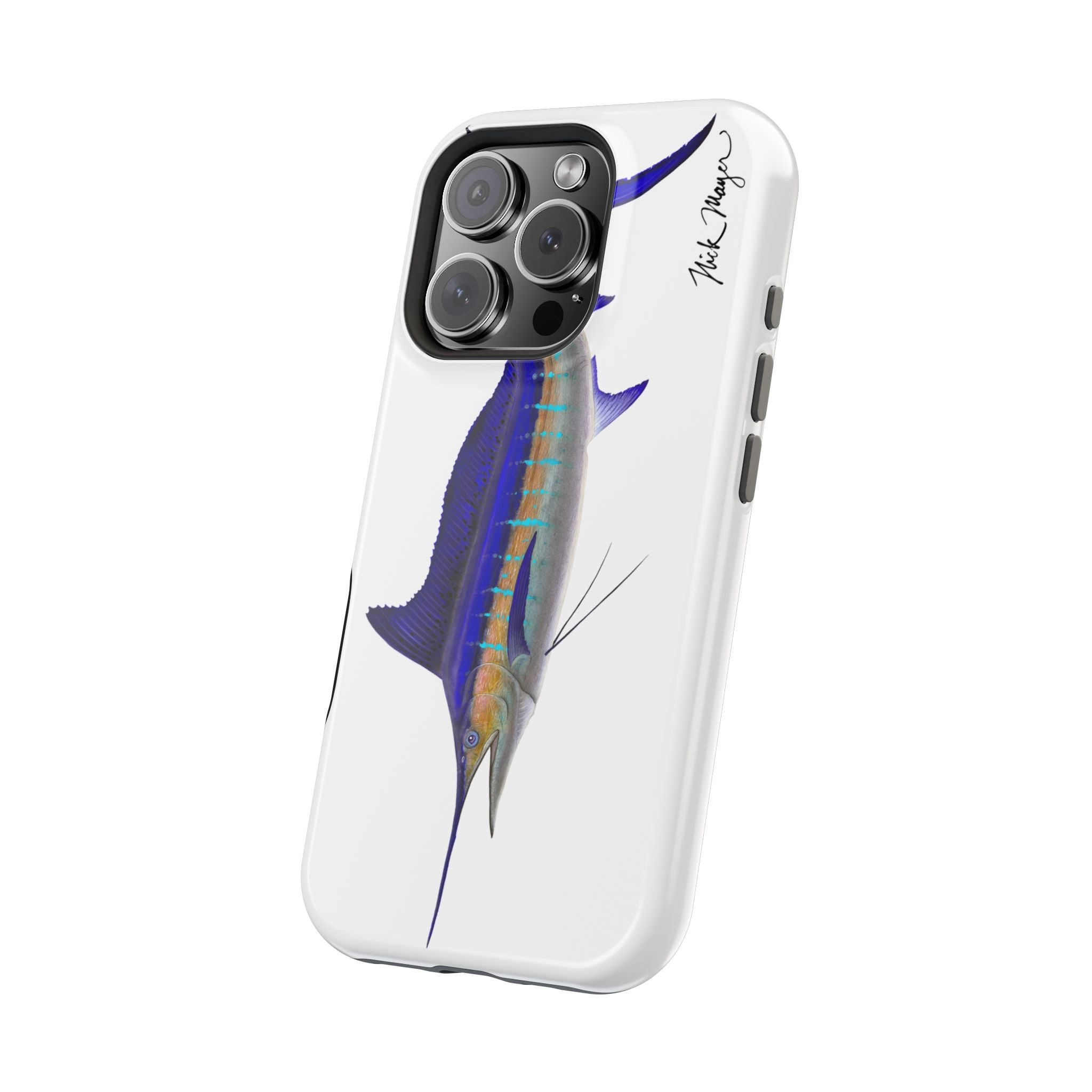 Striped Marlin MagSafe White iPhone Case