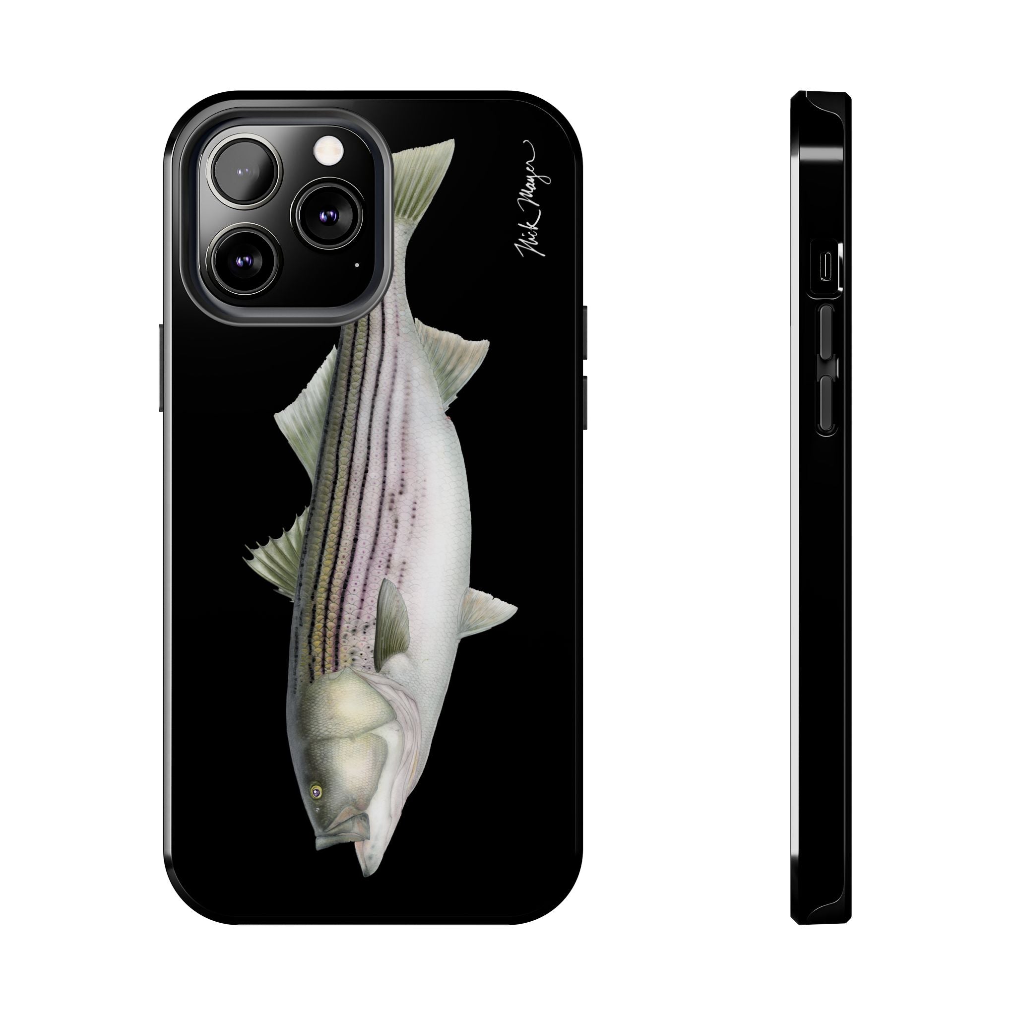 30 lb Striper - Black Phone Case (iPhone)