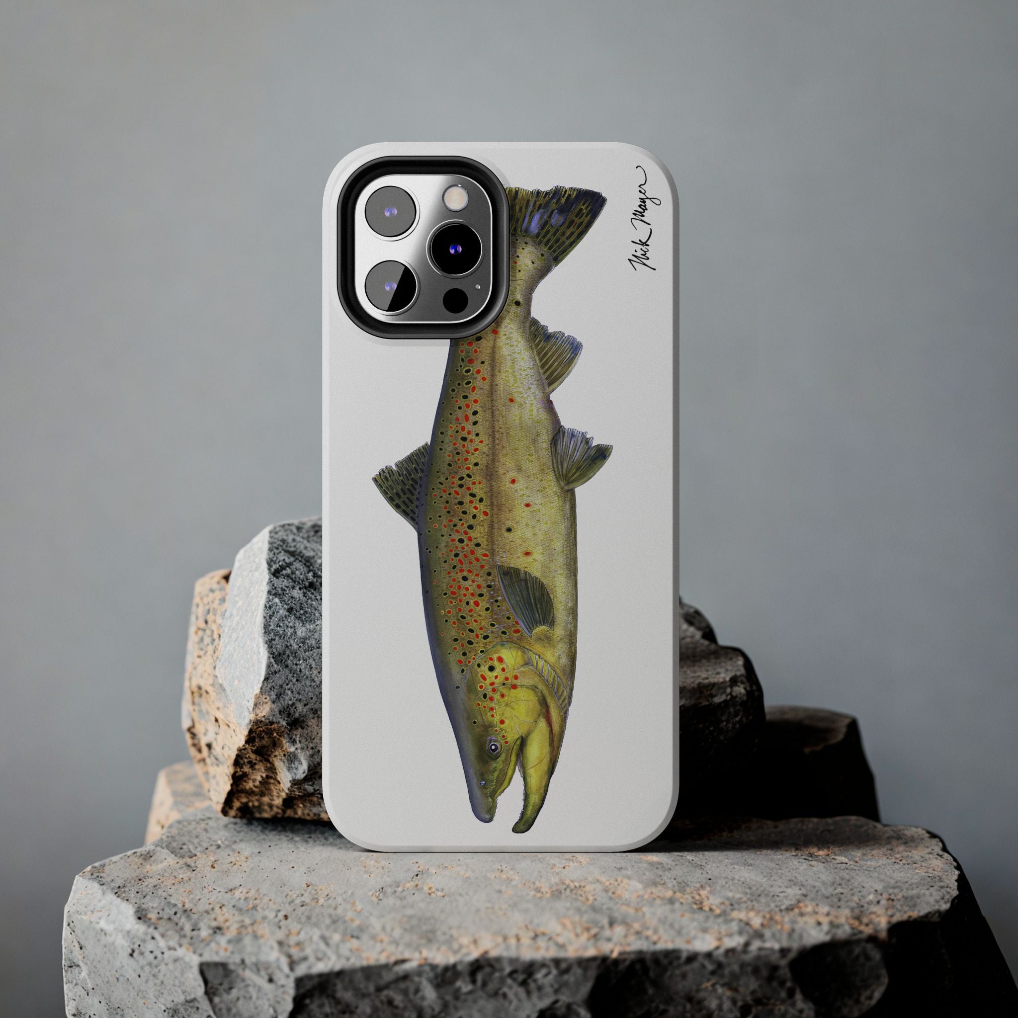 Brown Trout White Phone Case (iPhone)