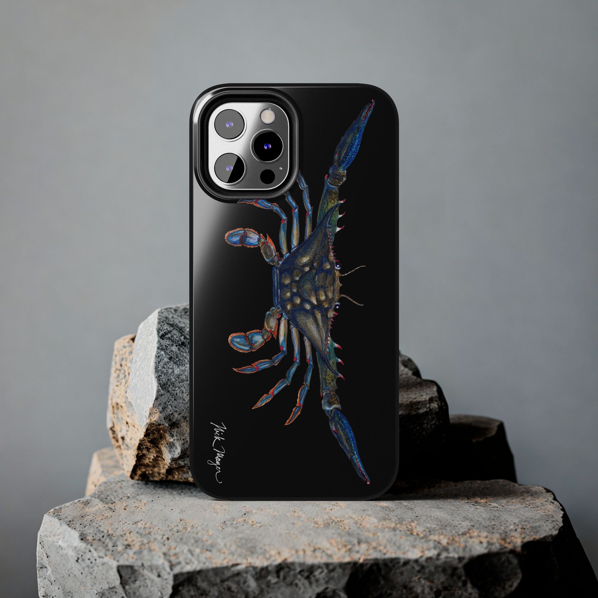 Blue Crab Black Phone Case (iPhone)