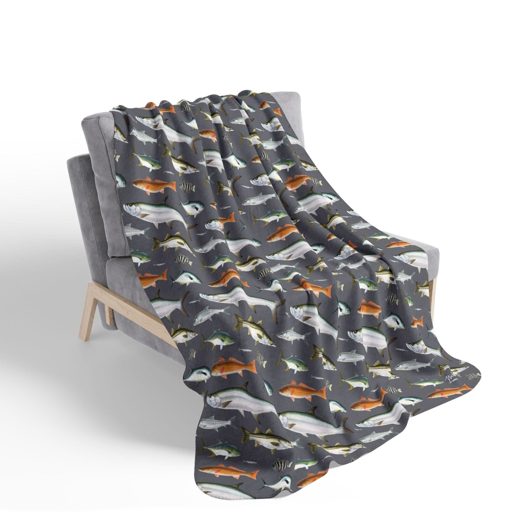 Southern Flats Fish Super Soft Sherpa Blanket