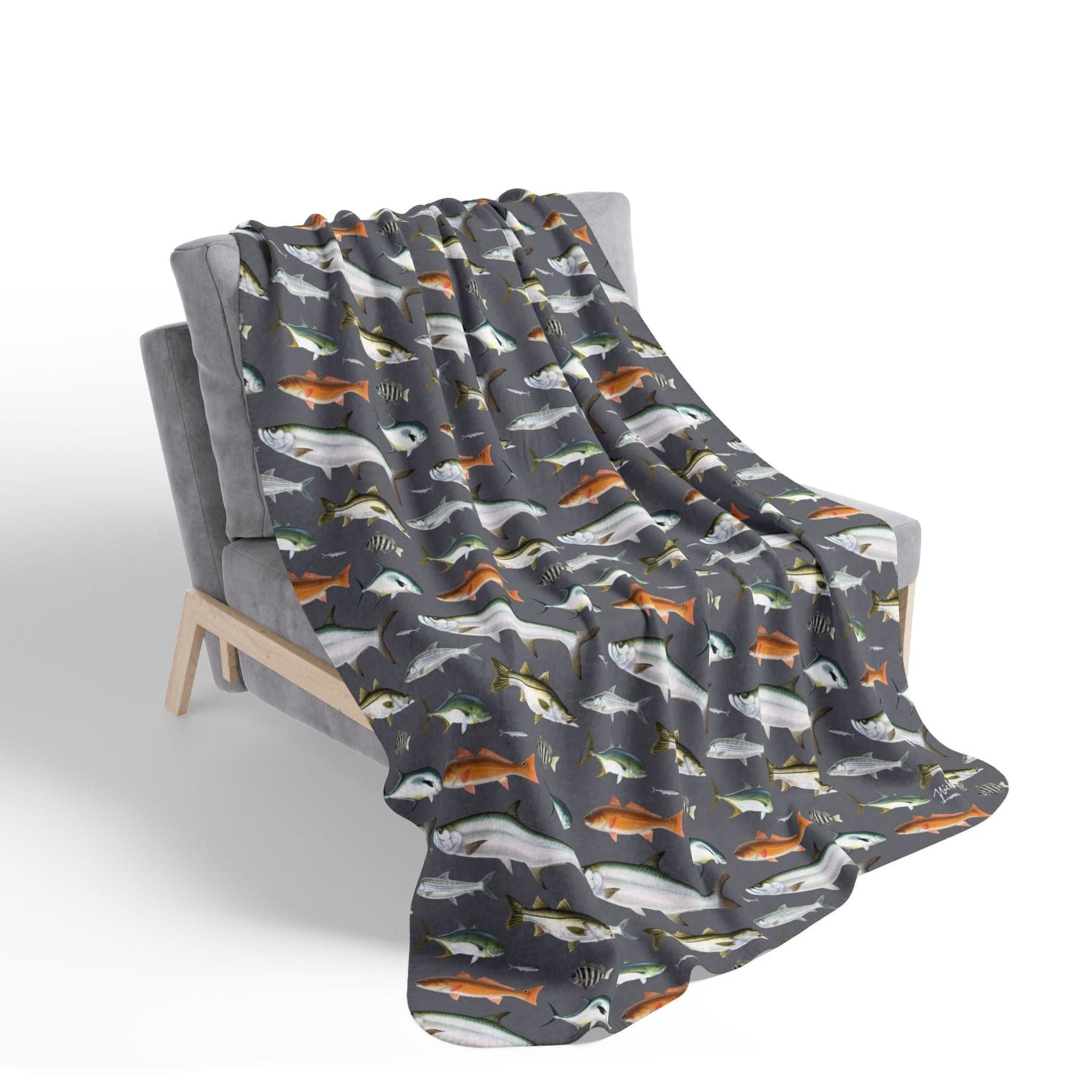 Southern Flats Fish Super Soft Fleece Sherpa Blanket