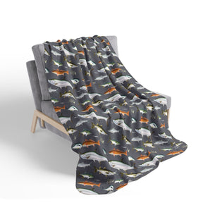 Southern Flats Fish Super Soft Fleece Sherpa Blanket