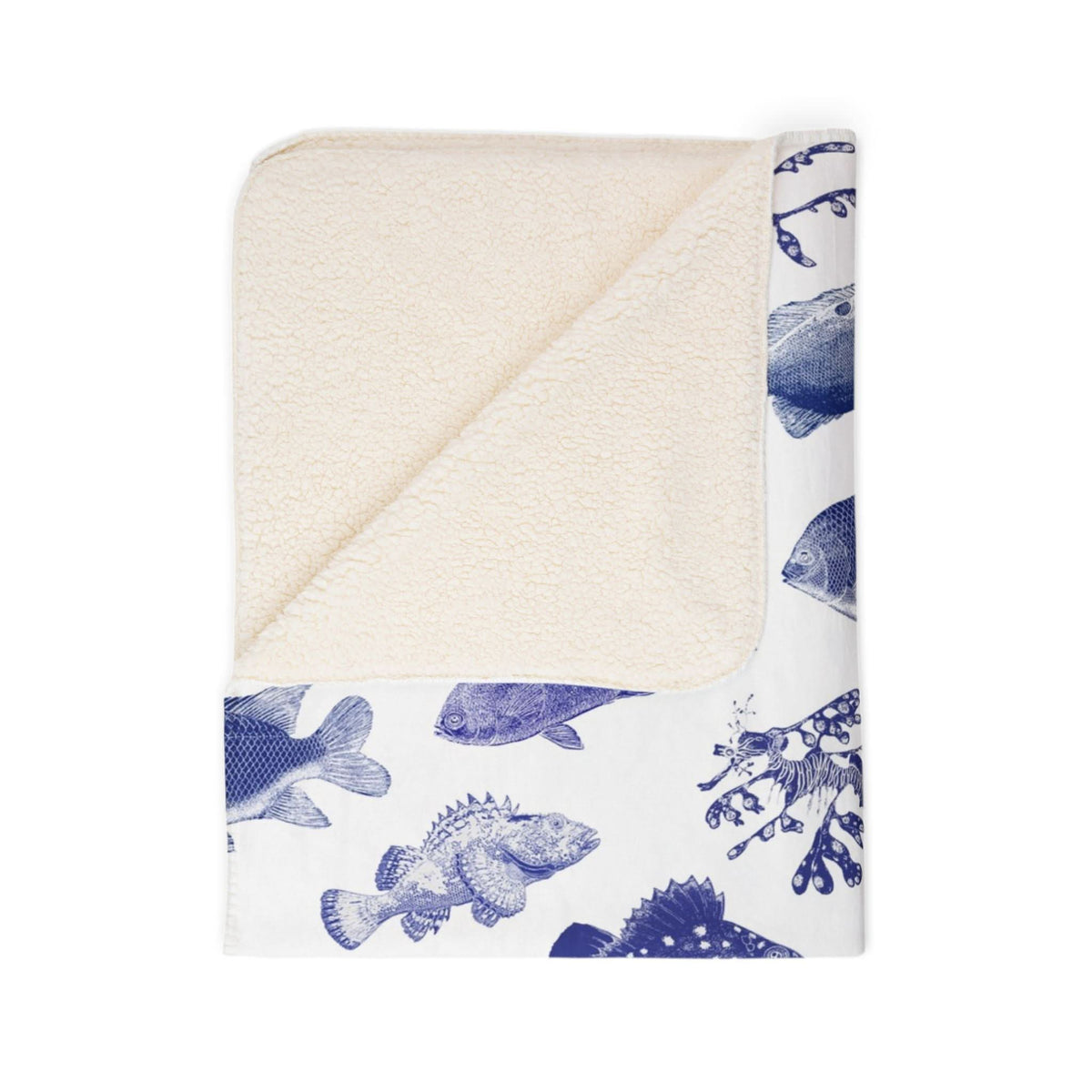 Ocean Stamps Super Soft Fleece Sherpa Blanket