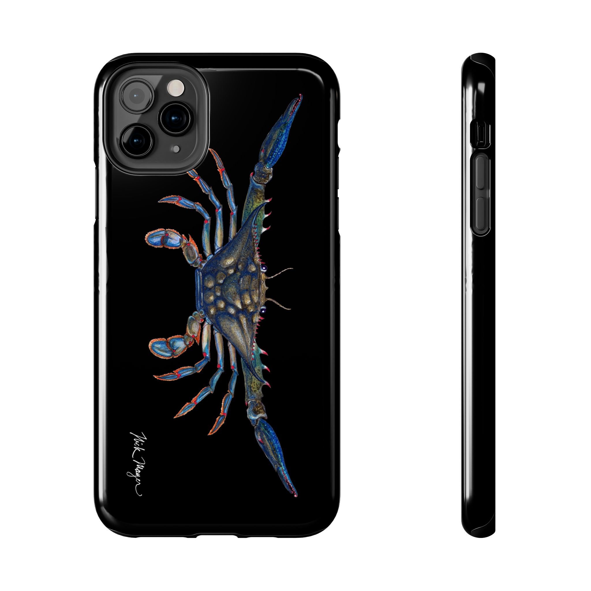 Blue Crab Black Phone Case (iPhone)