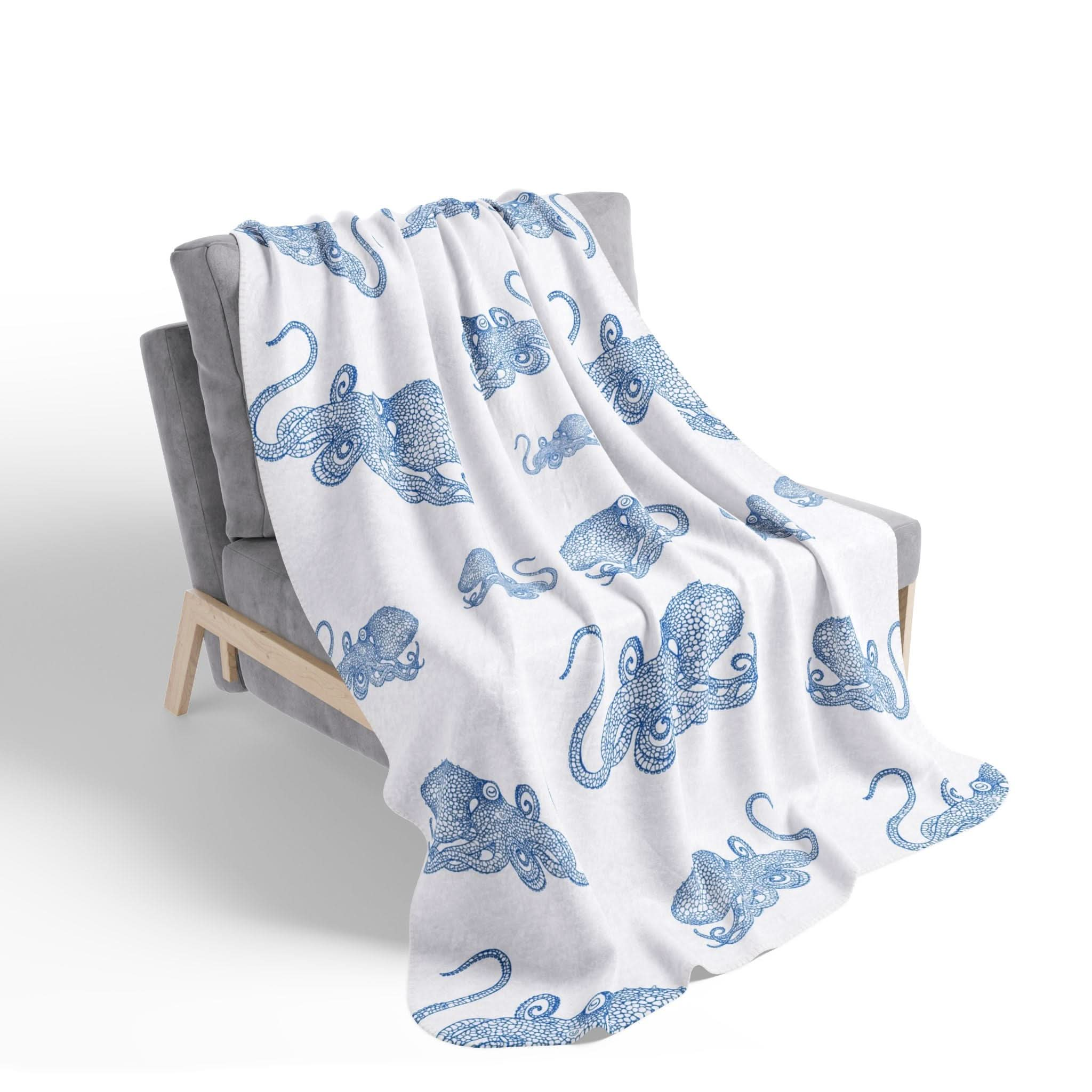 Blue Octopus Super Soft Sherpa Blanket