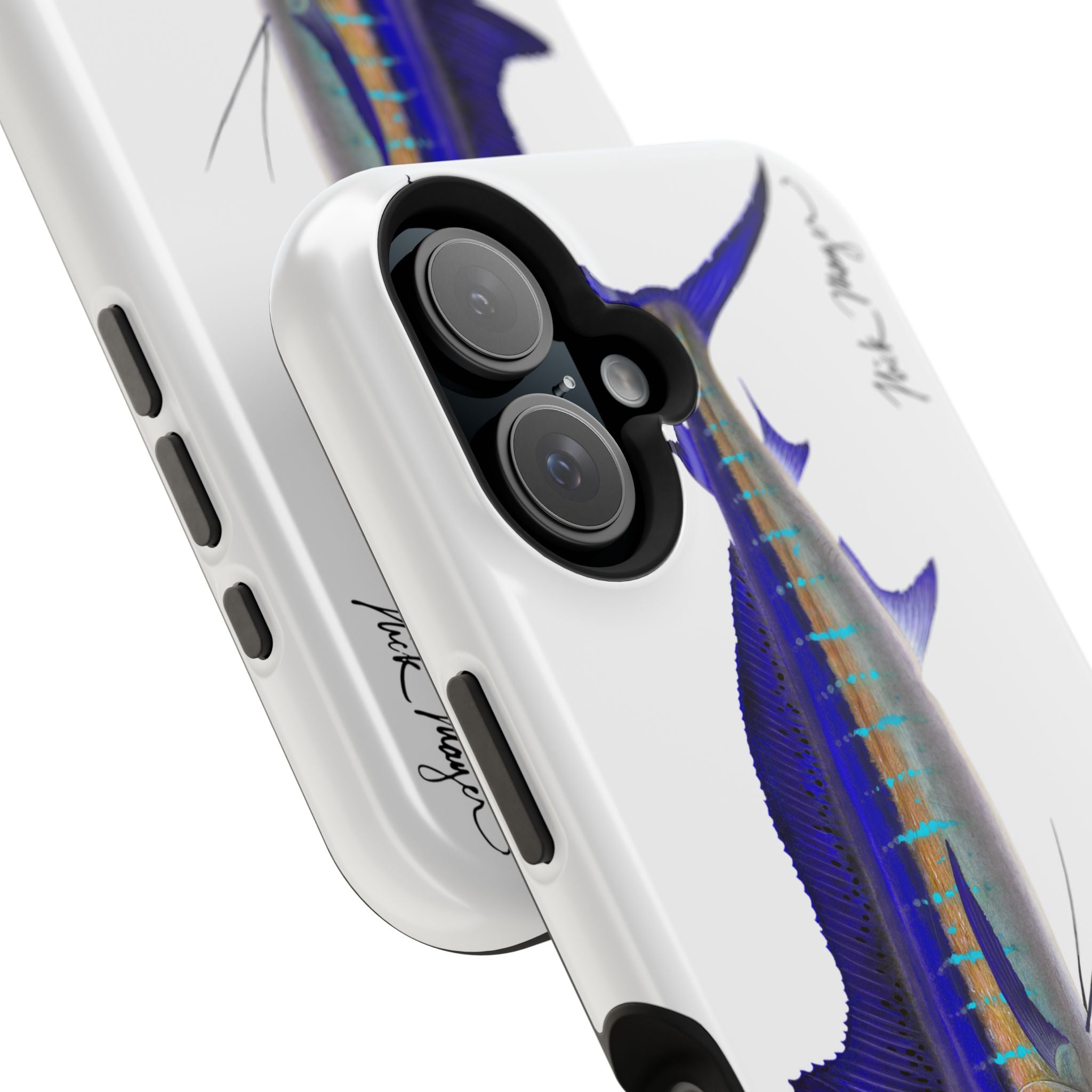 Striped Marlin MagSafe White iPhone Case