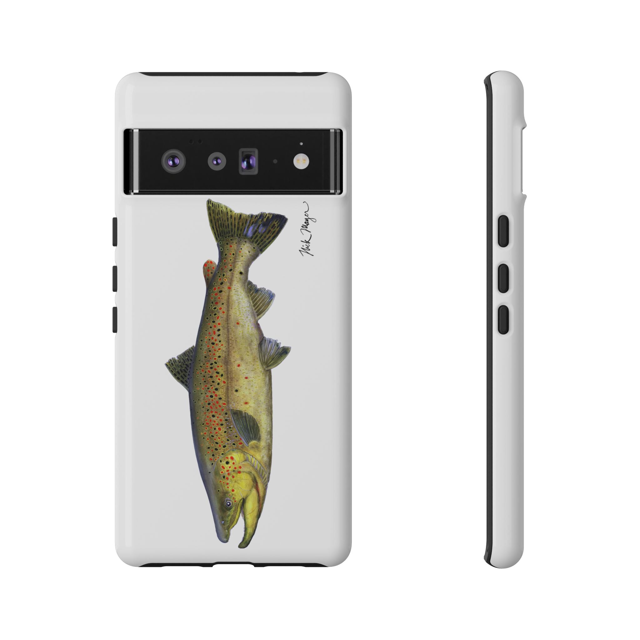 Brown Trout White Phone Case (Samsung)