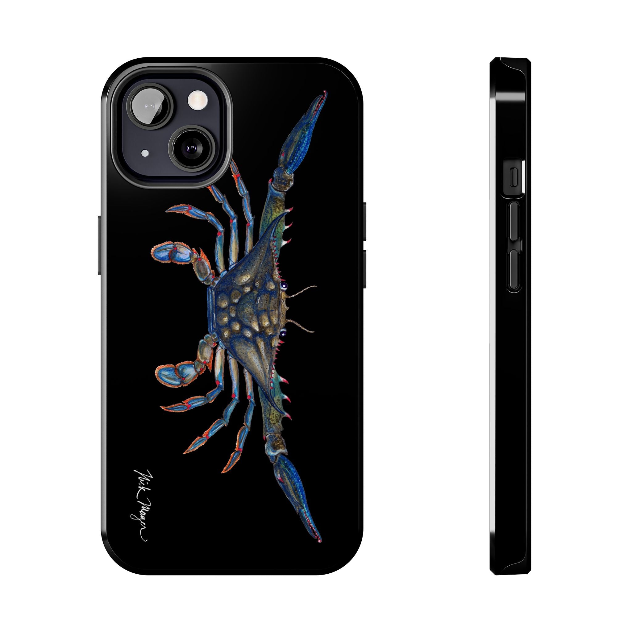 Blue Crab Black Phone Case (iPhone)