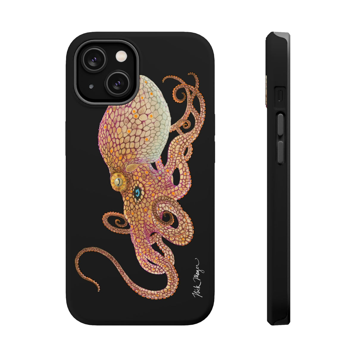 Two Spot Octopus MagSafe Black iPhone Case