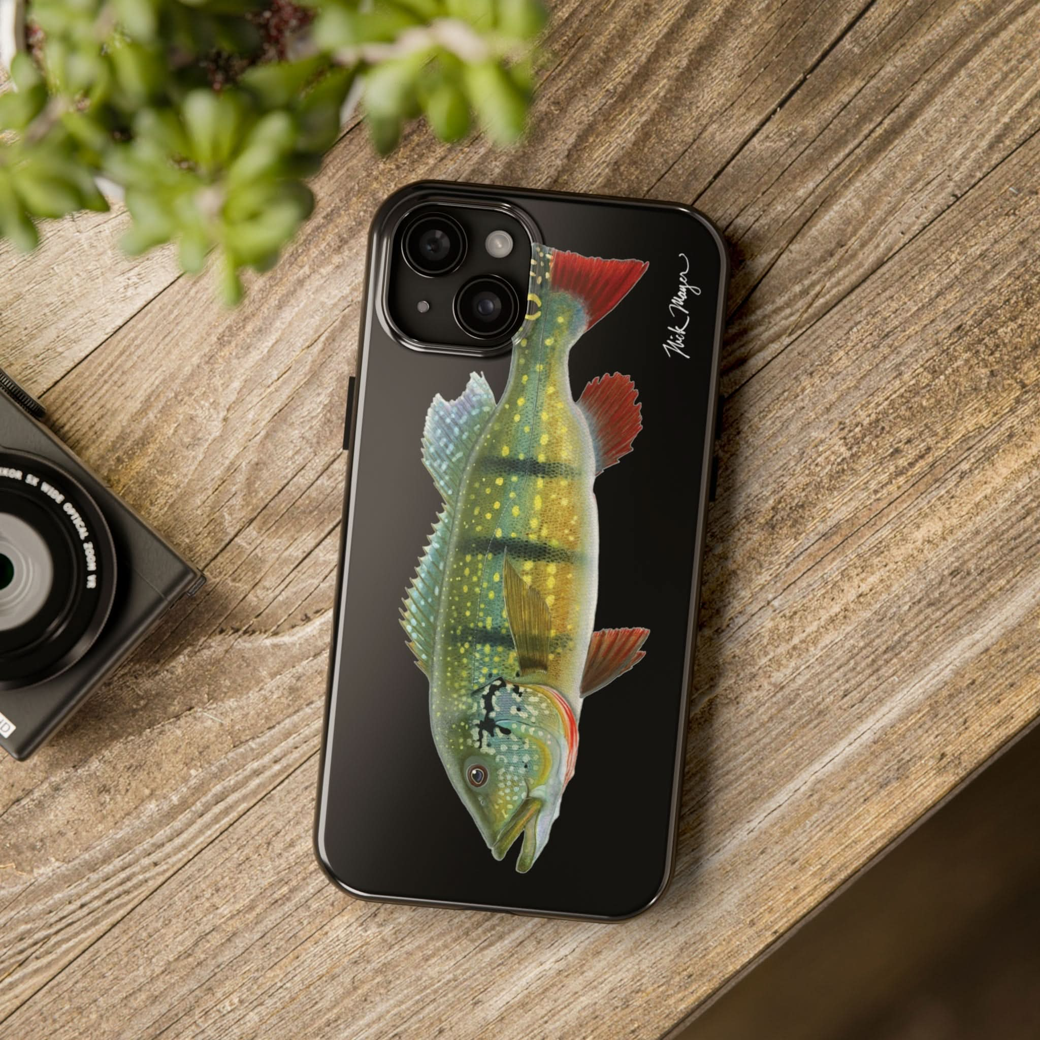 Peacock Bass Black iPhone Case