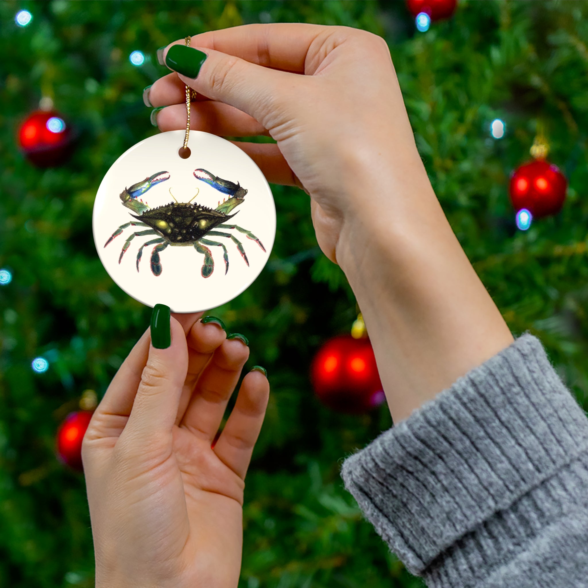 Blue Crab Ceramic Ornament