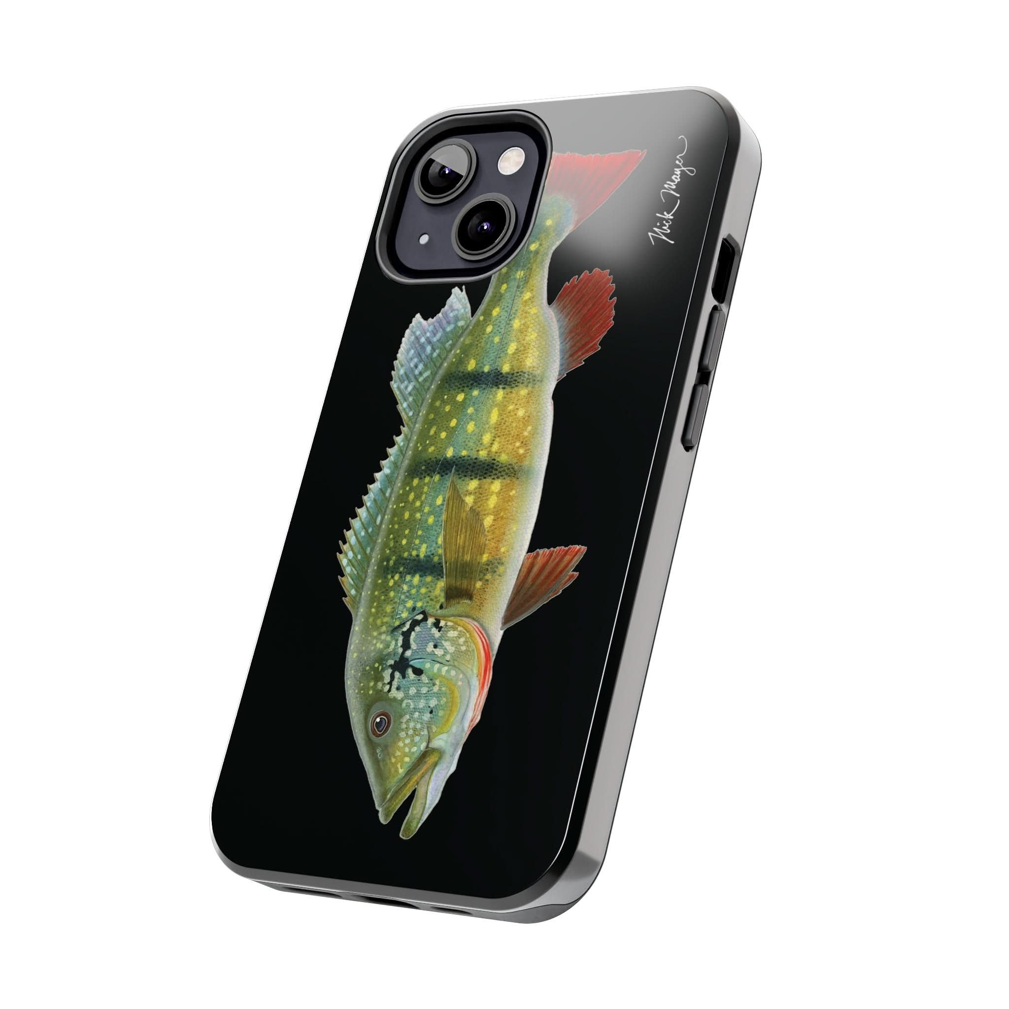 Peacock Bass Black iPhone Case