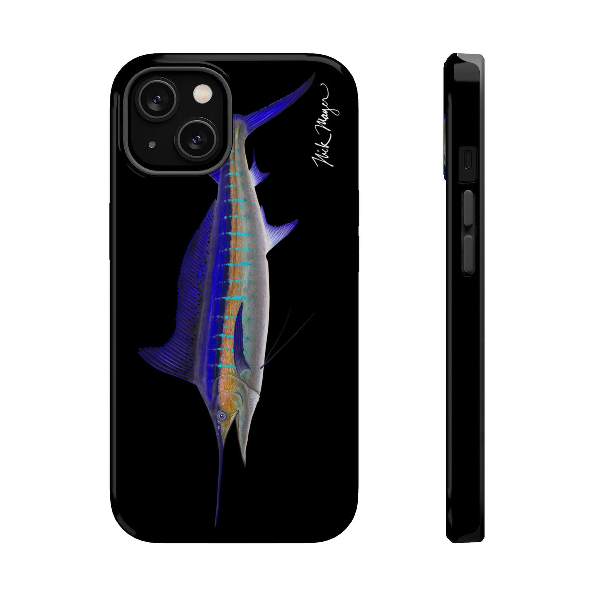 Striped Marlin MagSafe Black iPhone Case