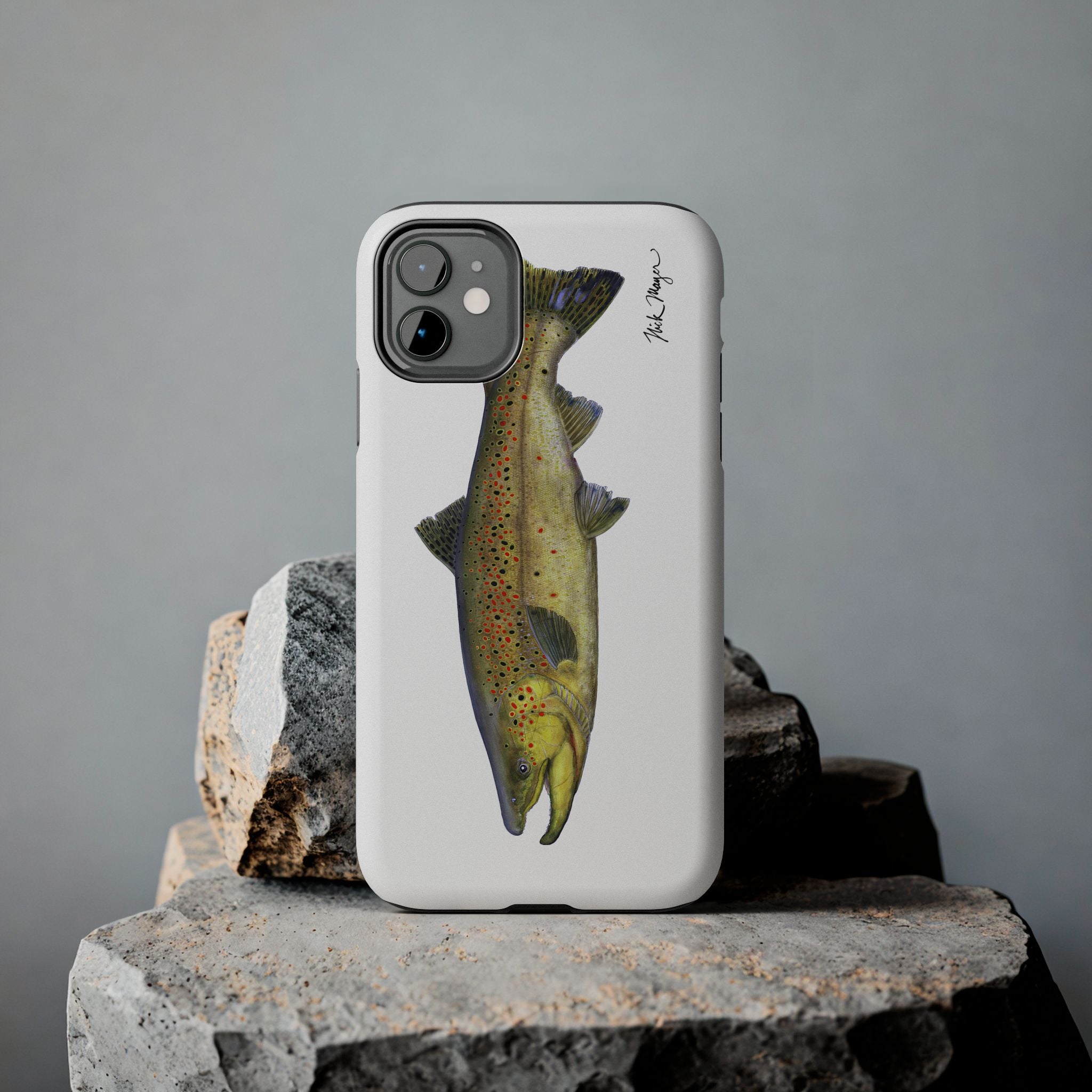 Brown Trout White Phone Case (iPhone)