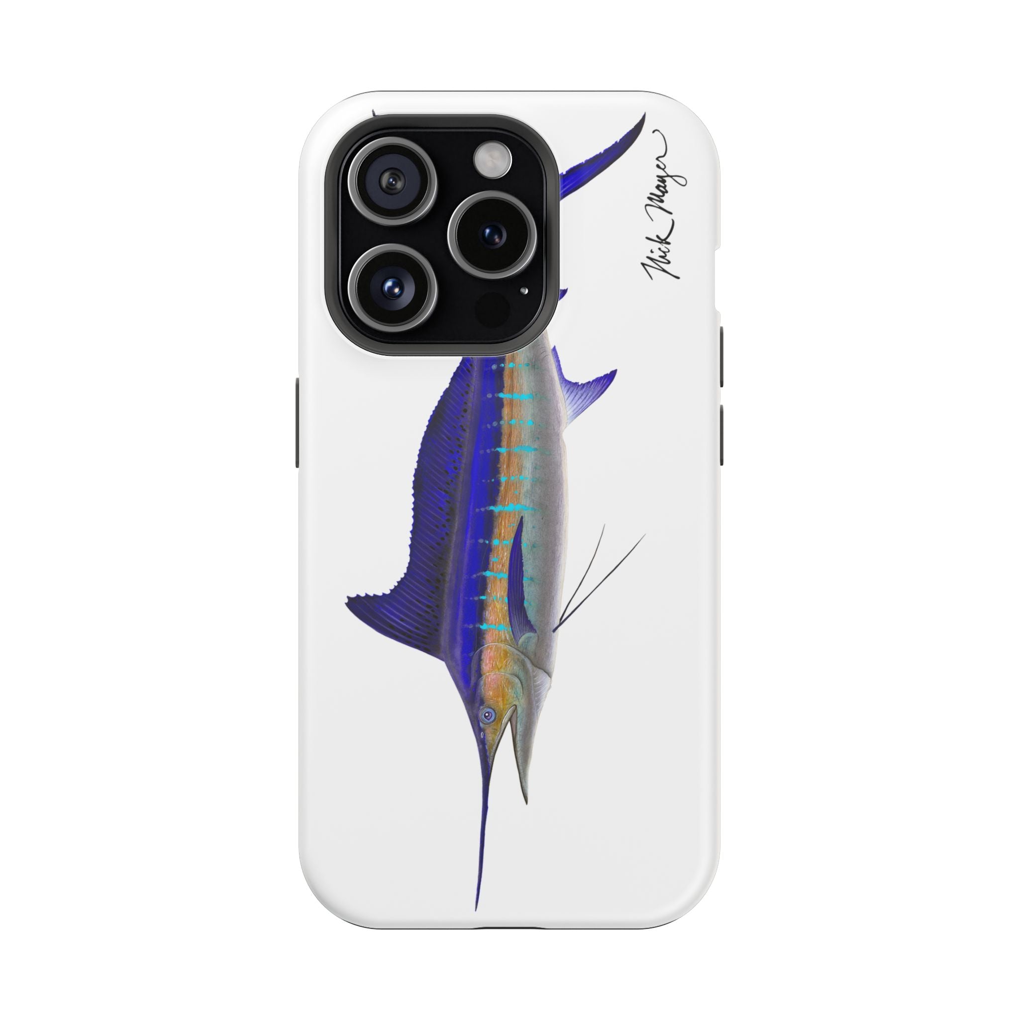 Striped Marlin MagSafe White iPhone Case