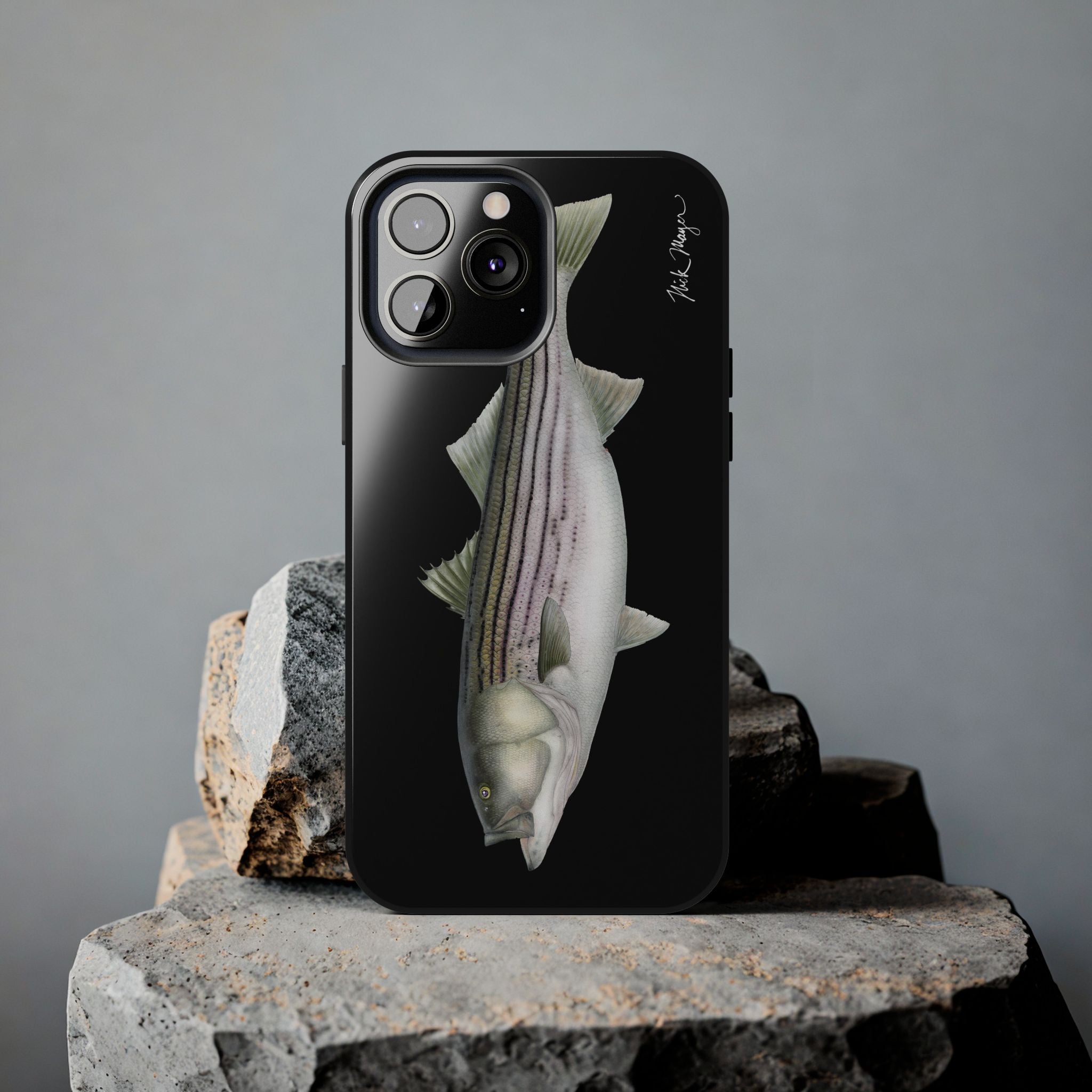 30 lb Striper - Black Phone Case (iPhone)