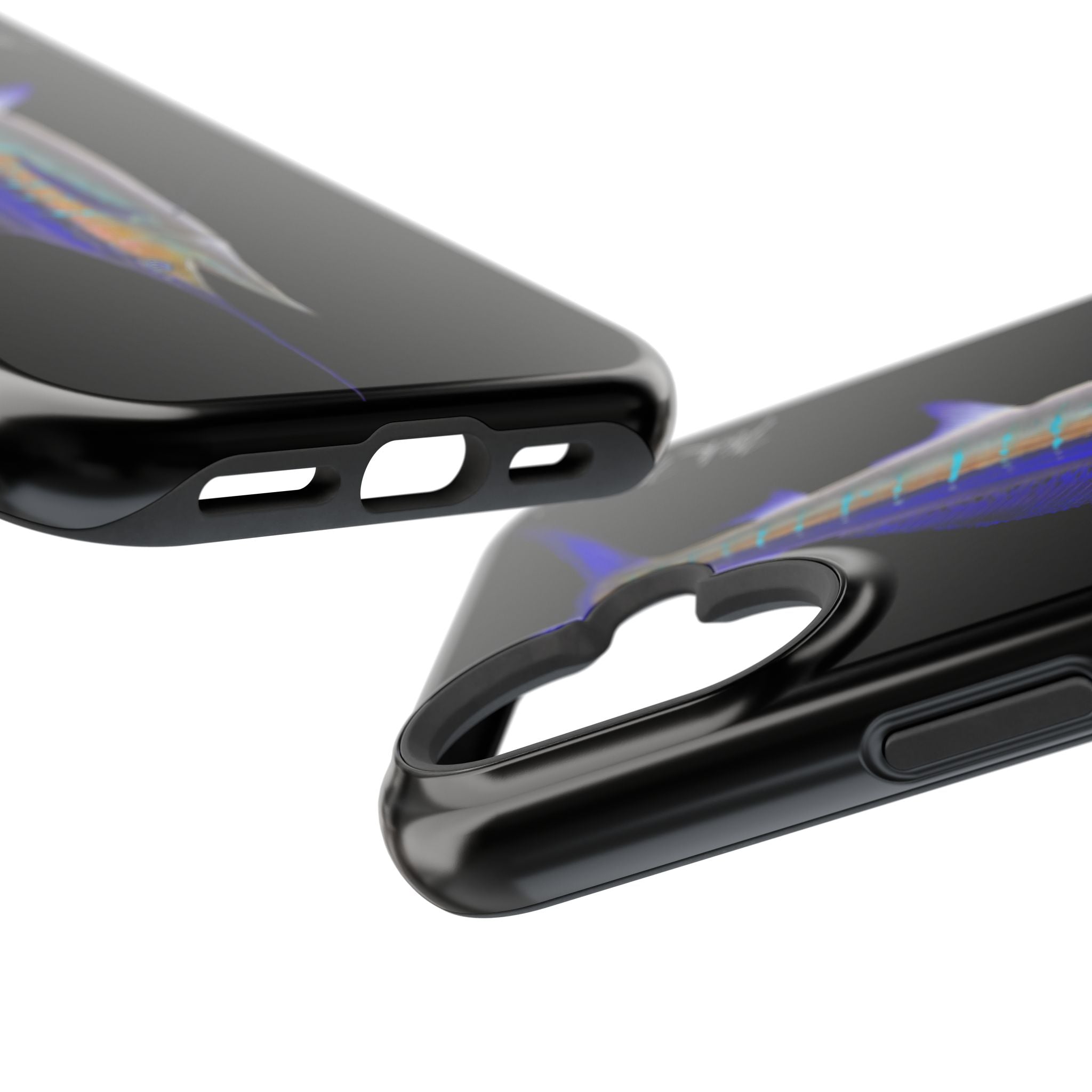 Striped Marlin MagSafe Black iPhone Case