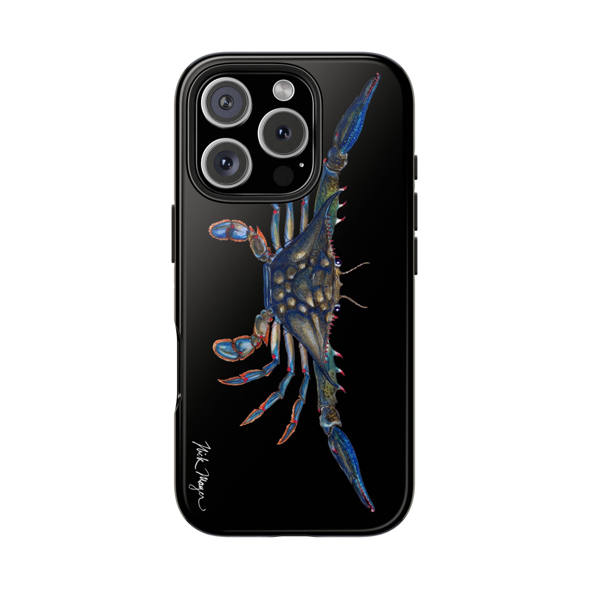 Blue Crab Black Phone Case (iPhone)