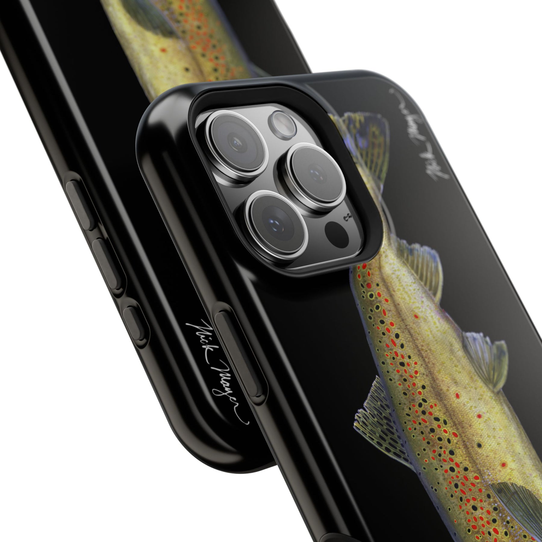 Brown Trout MagSafe Black iPhone Case