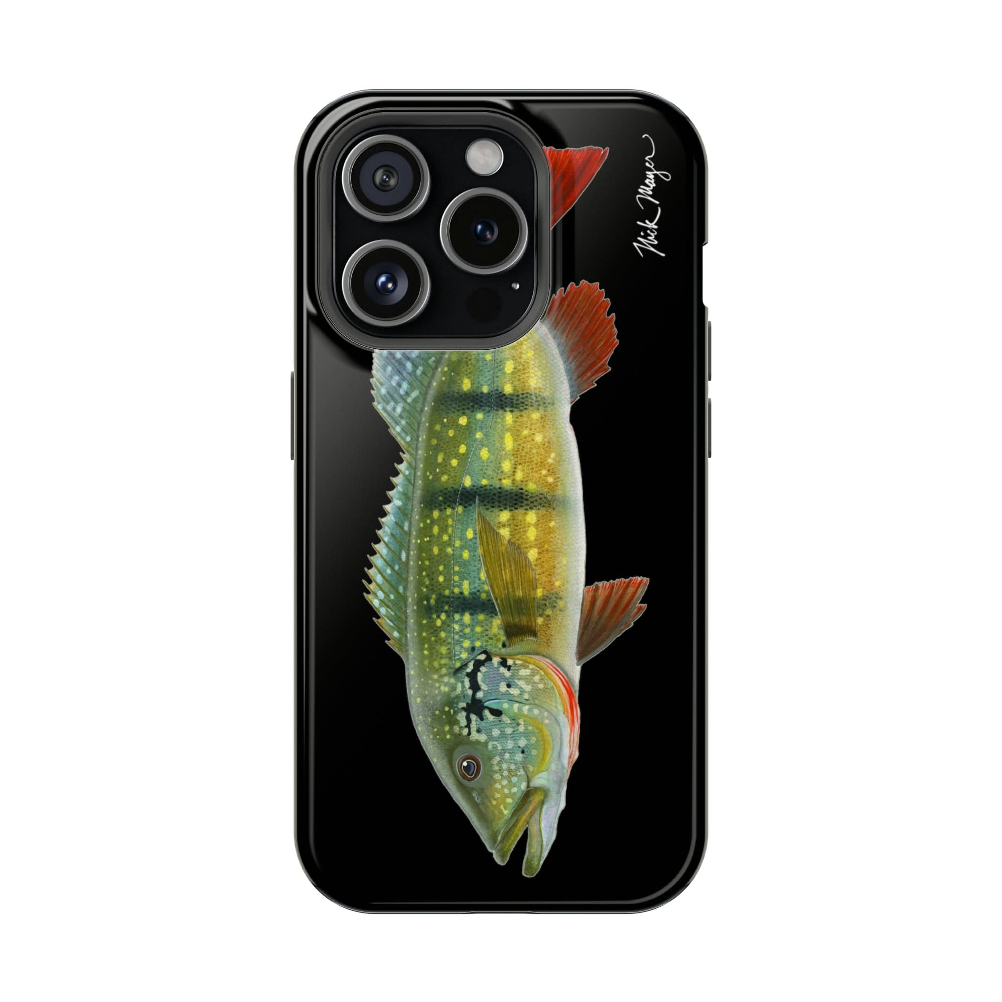 Peacock Bass MagSafe Black iPhone Case