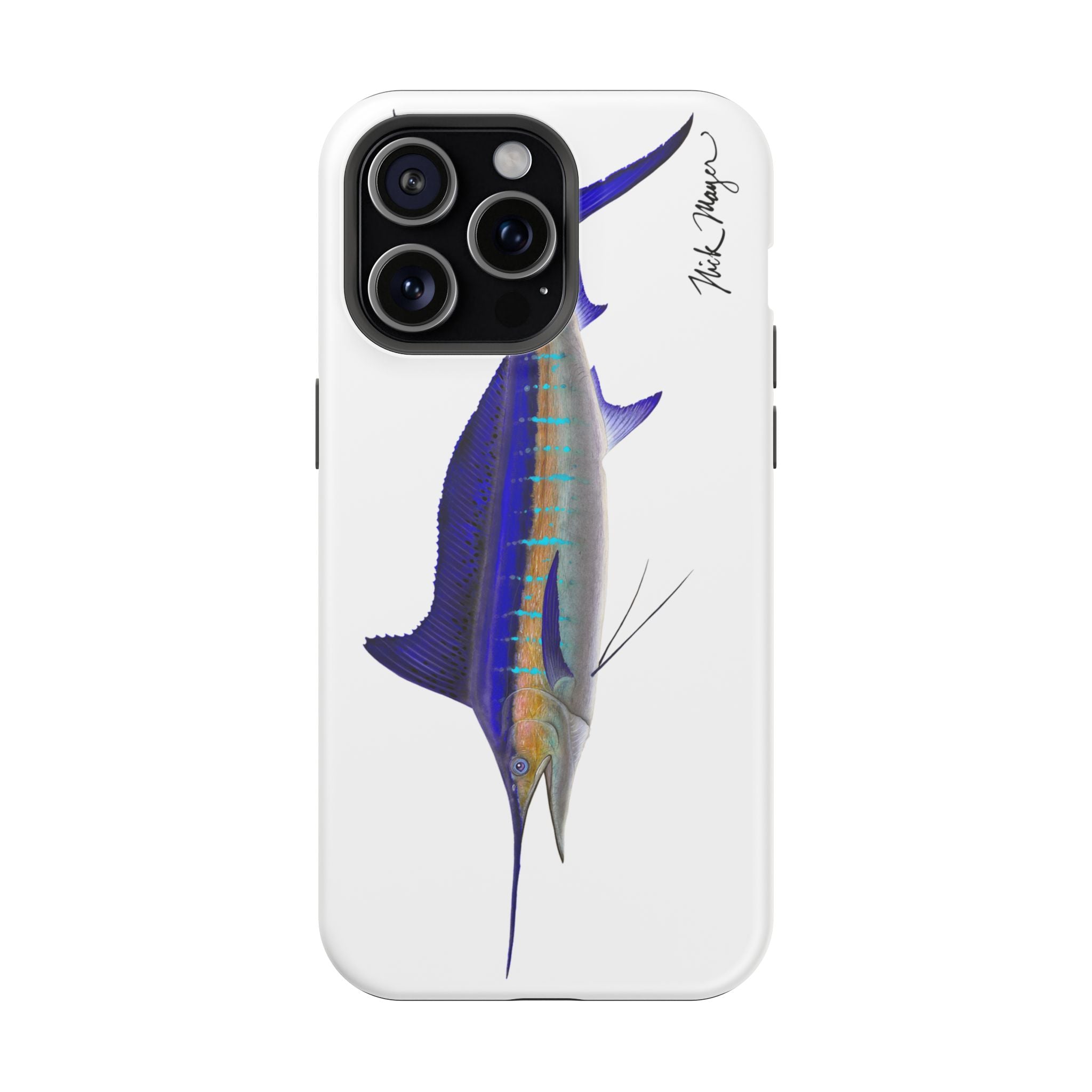 Striped Marlin MagSafe White iPhone Case