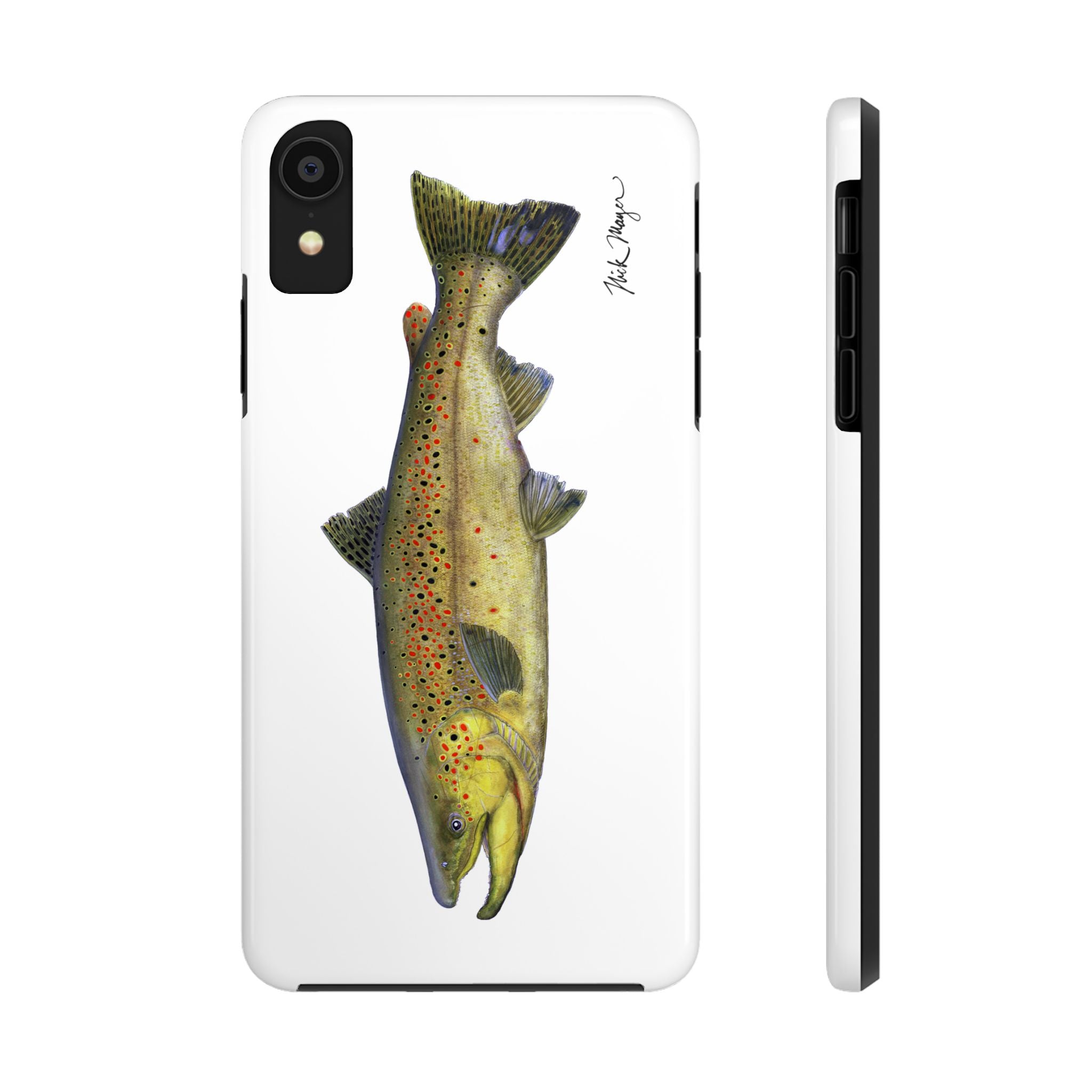 Brown Trout White Phone Case (iPhone)