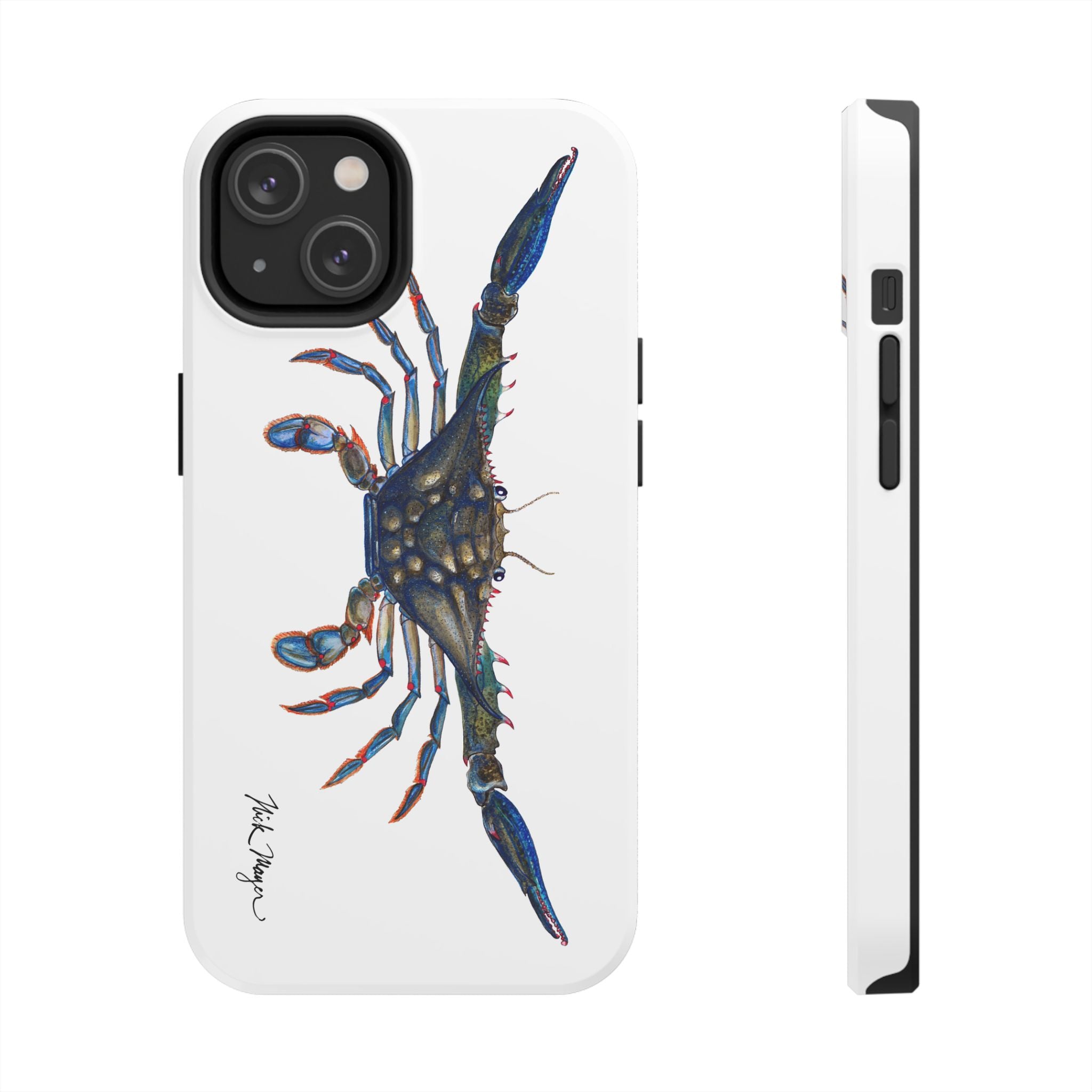 Blue Crab White Phone Case (iPhone)