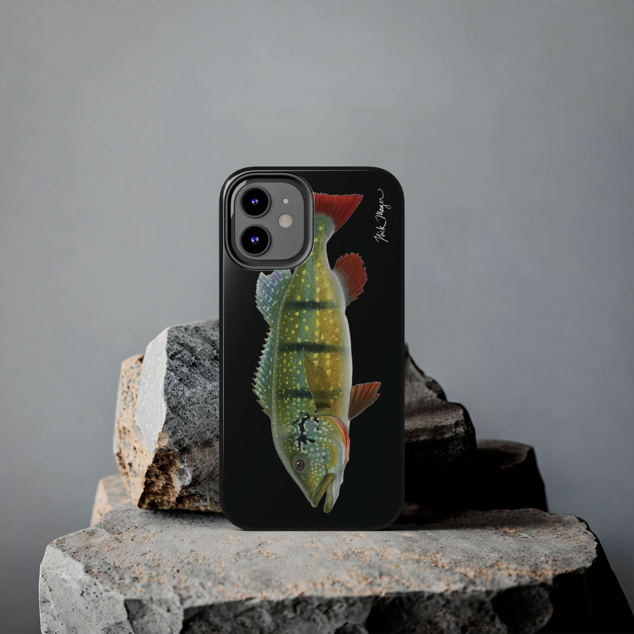 Peacock Bass Black iPhone Case