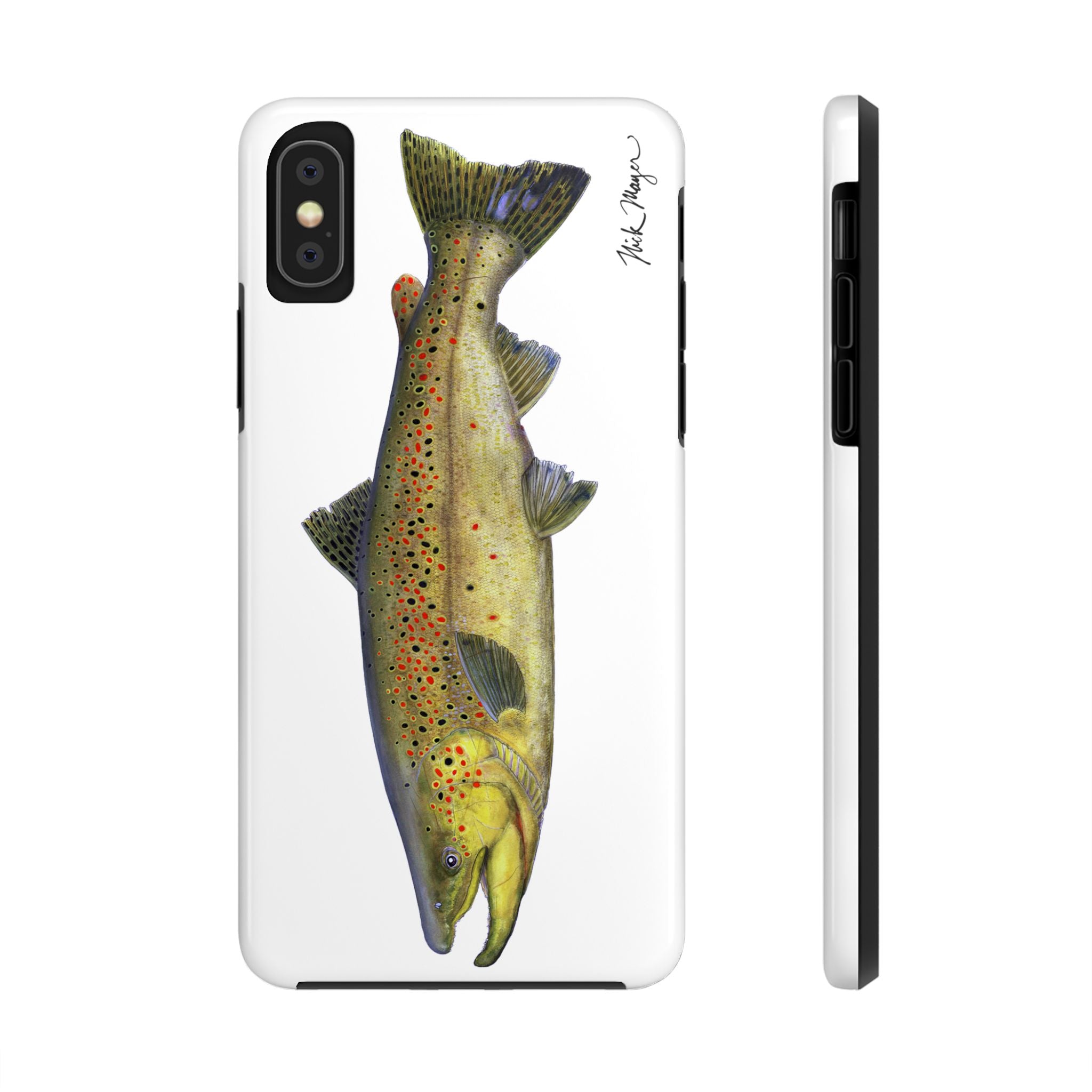 Brown Trout White Phone Case (iPhone)