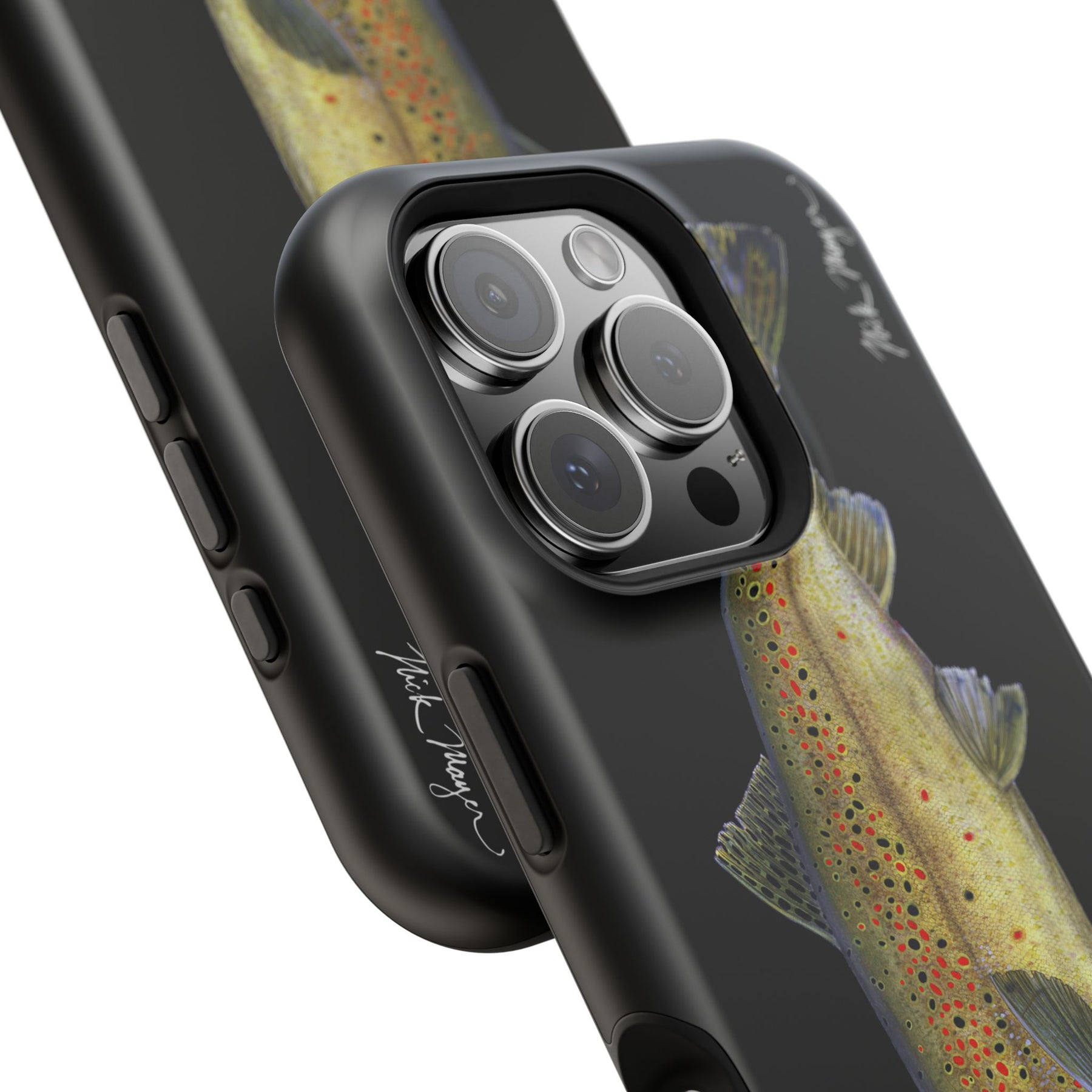 Brown Trout MagSafe Black iPhone Case