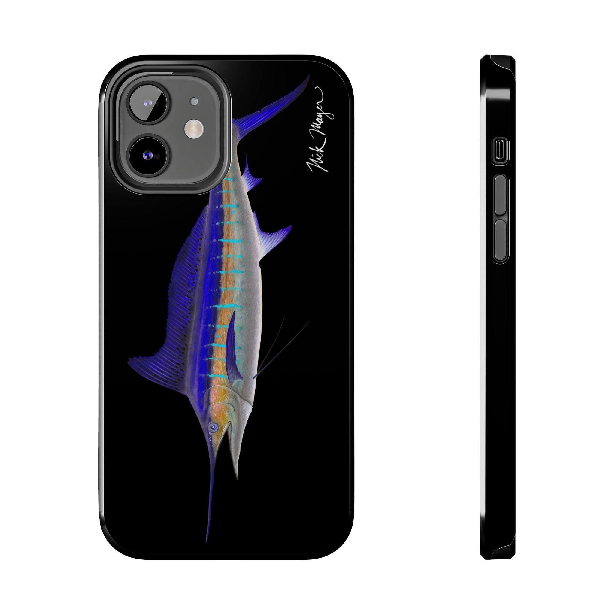 Striped Marlin Black Phone Case (iPhone)