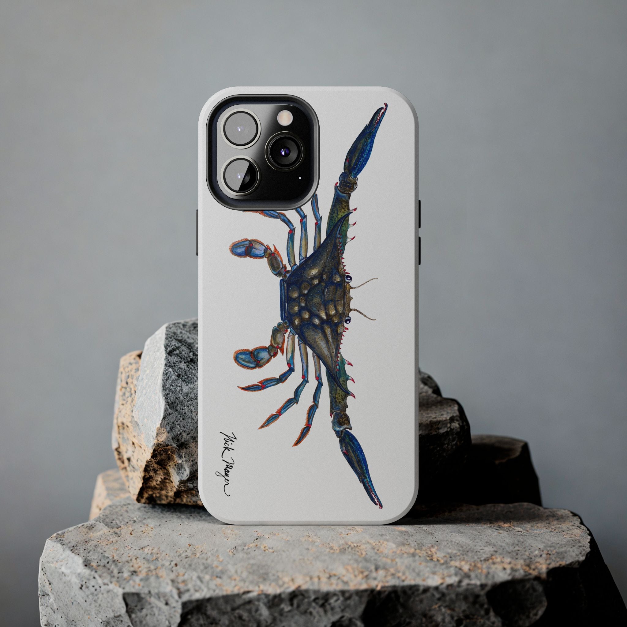 Blue Crab White Phone Case (iPhone)