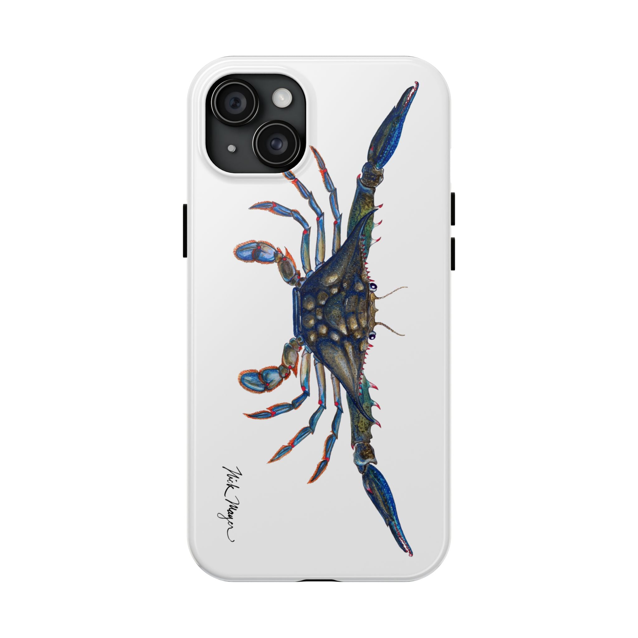 Blue Crab White Phone Case (iPhone)