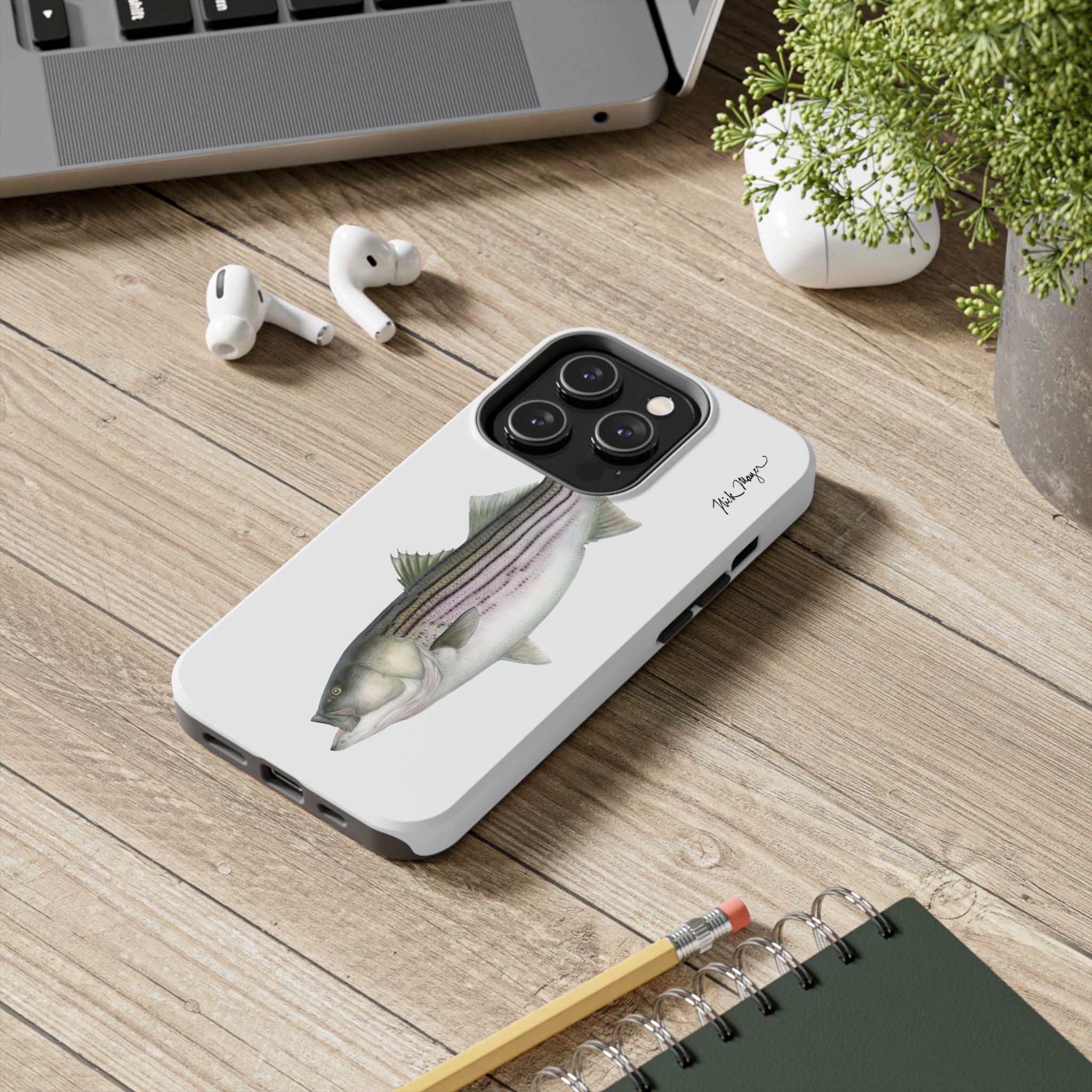 30 lb Striper White Phone Case (iPhone)