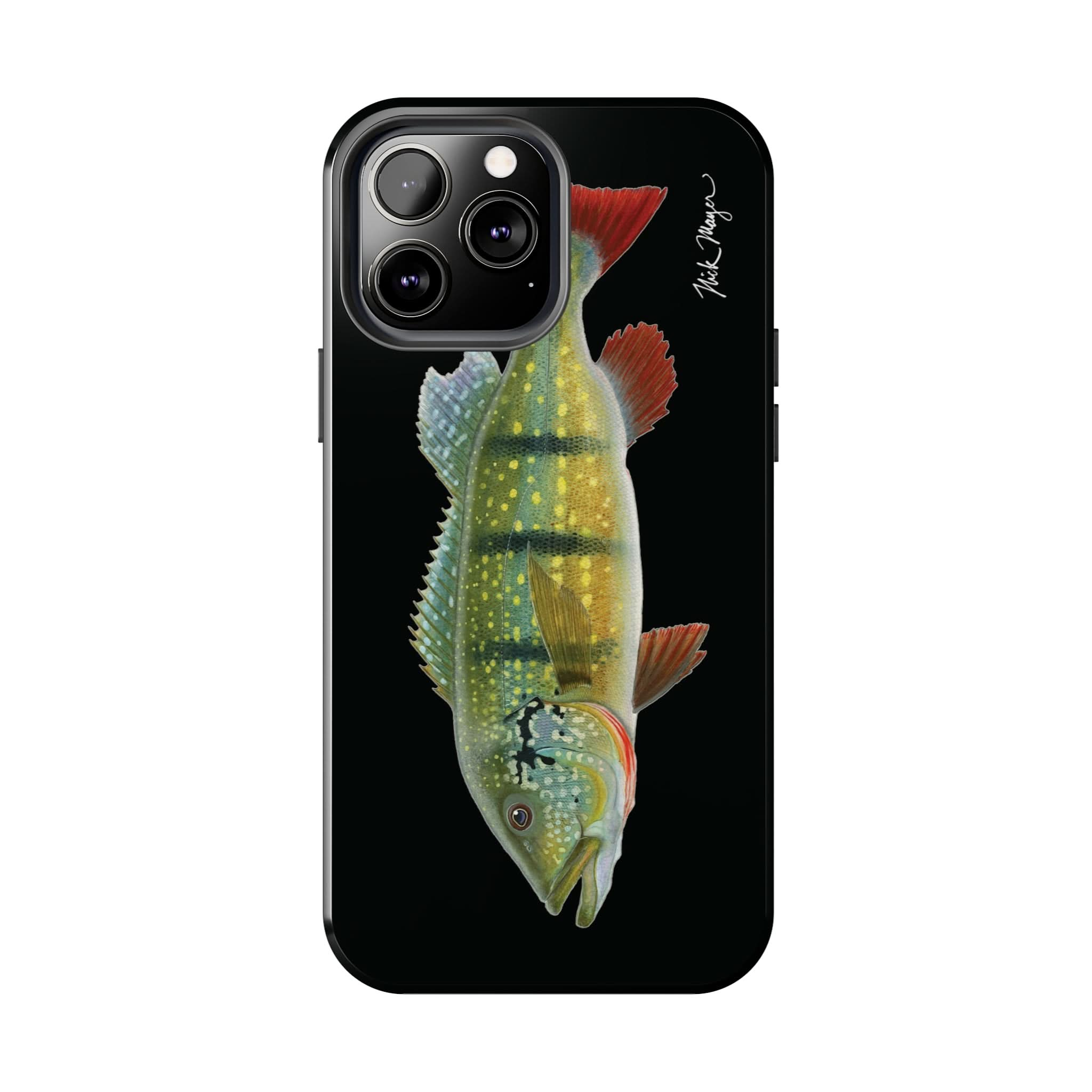 Peacock Bass Black iPhone Case