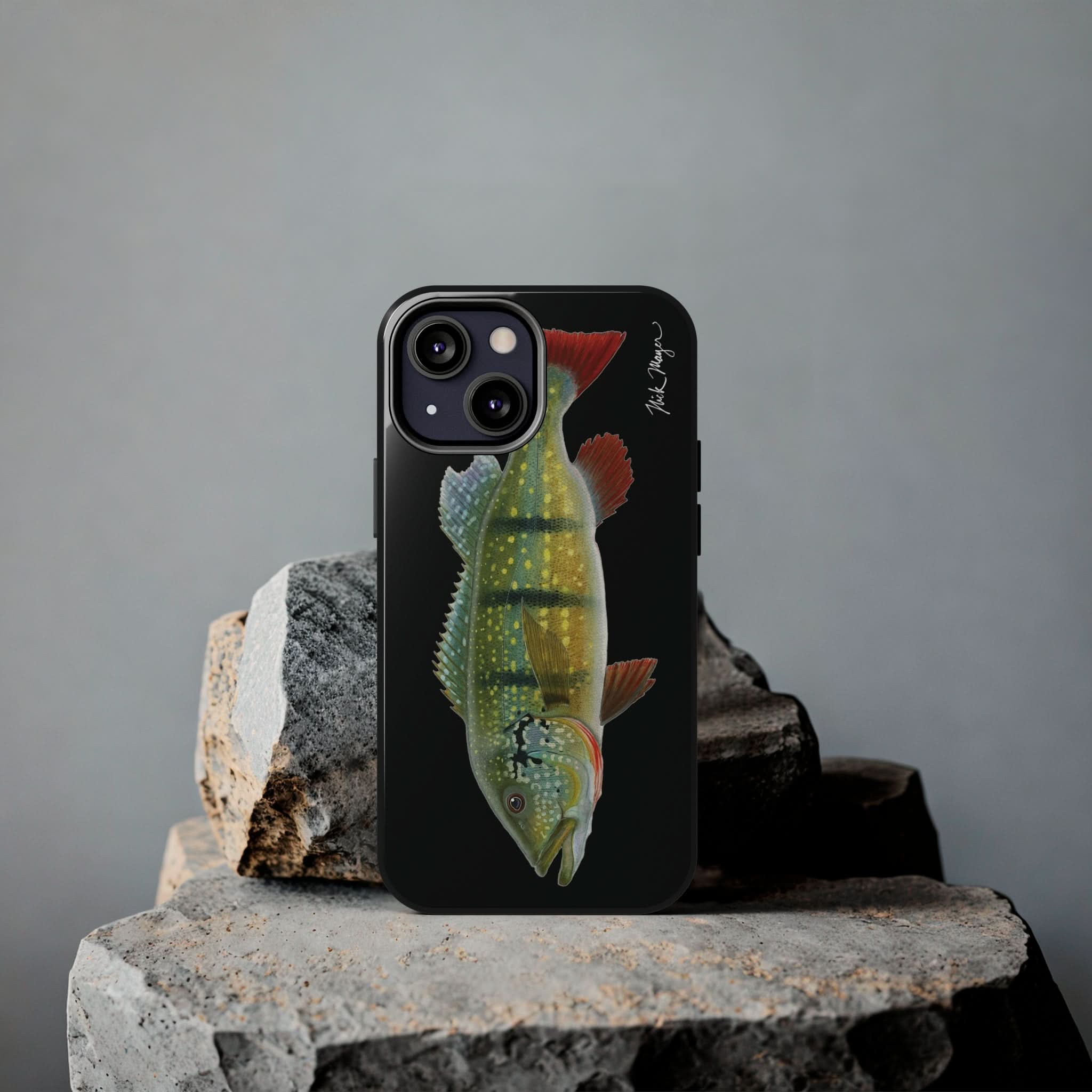 Peacock Bass Black iPhone Case