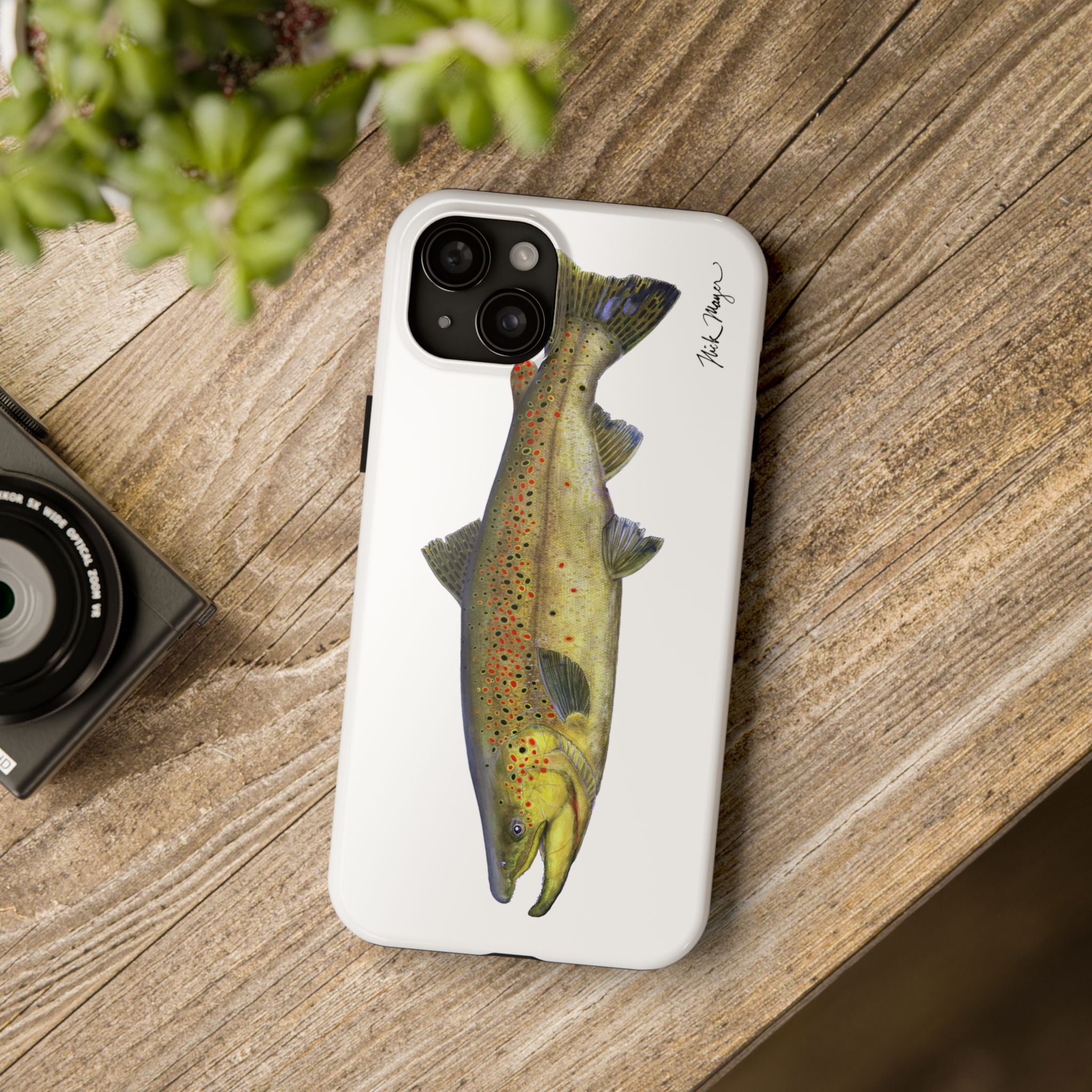 Brown Trout White Phone Case (iPhone)