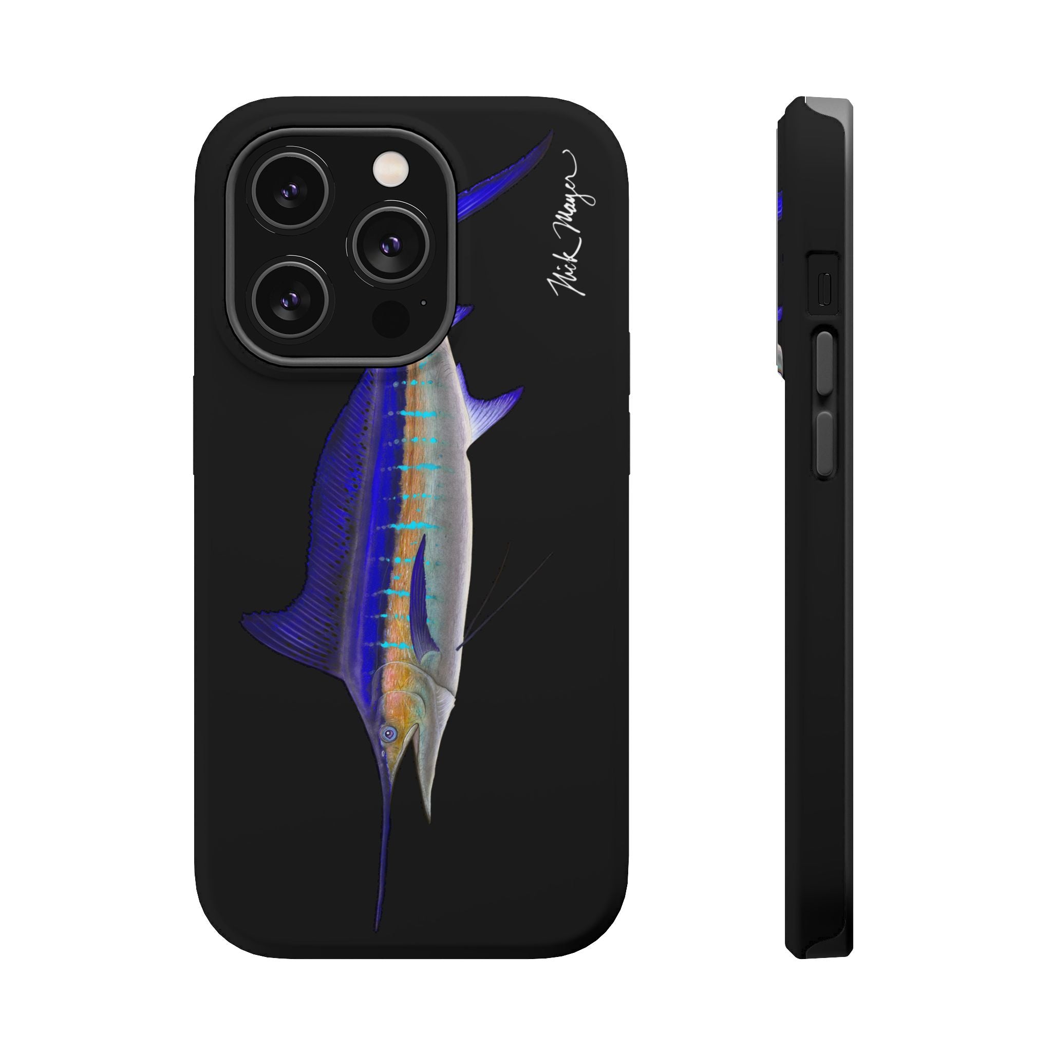 Striped Marlin MagSafe Black iPhone Case