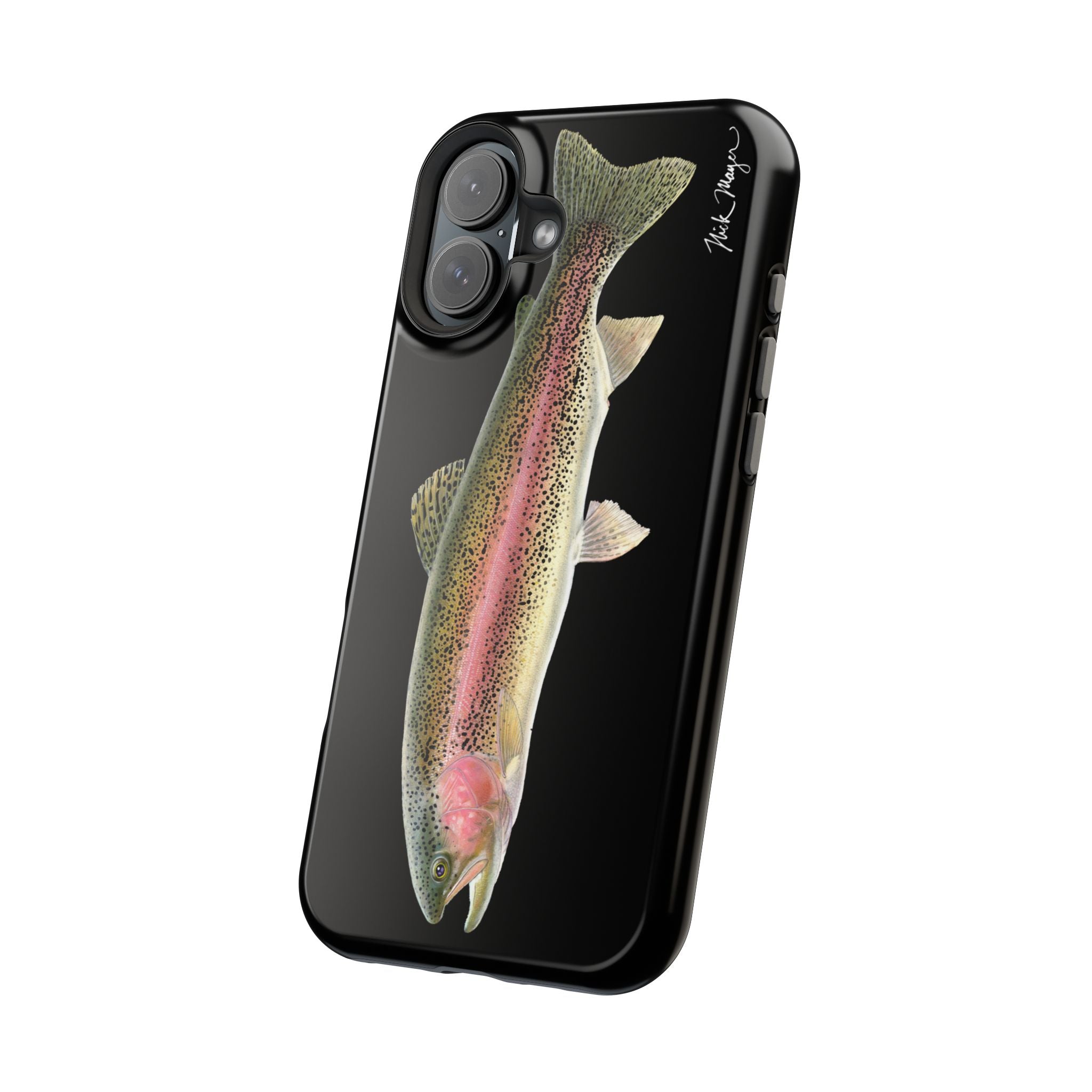 Rainbow Trout MagSafe Black iPhone Case