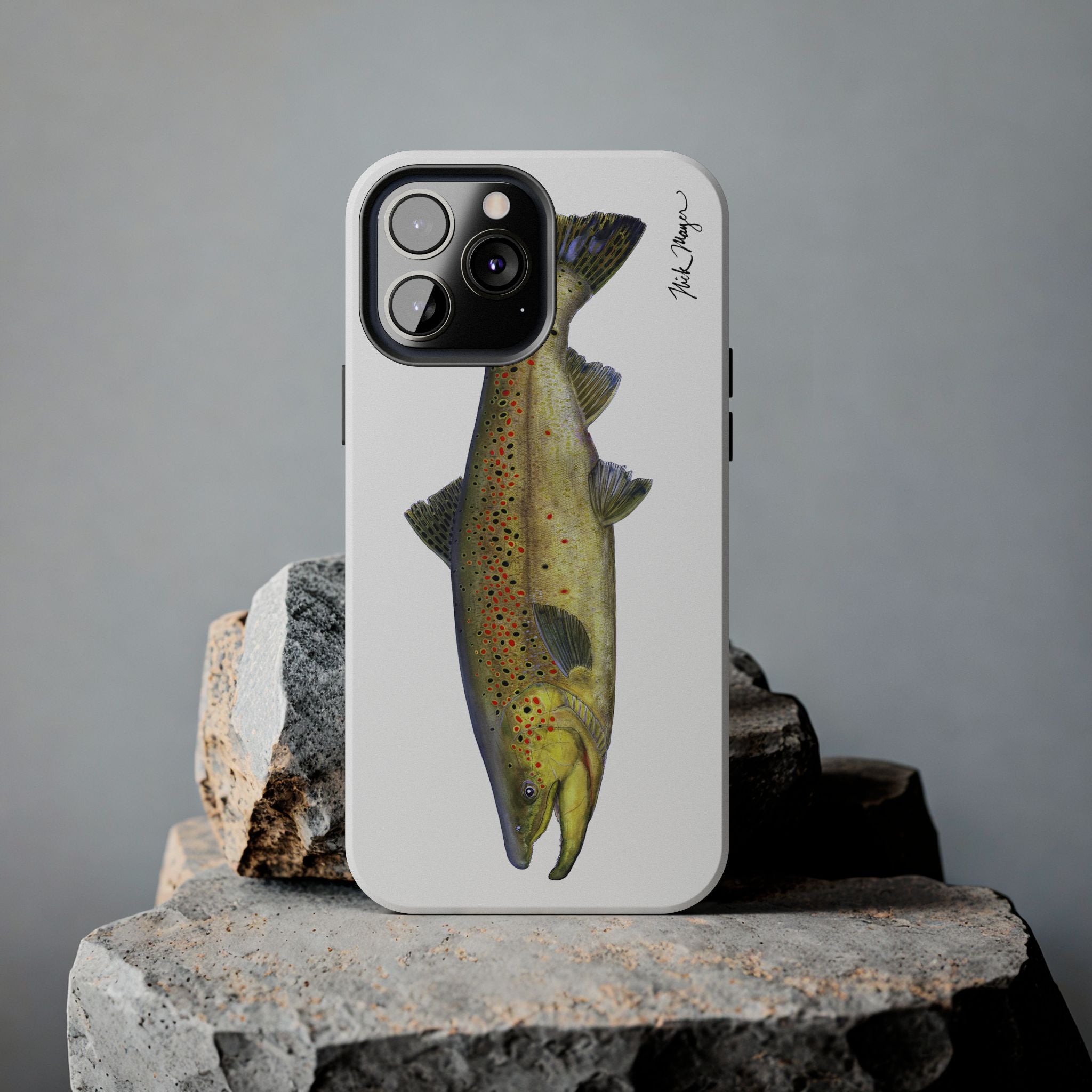 Brown Trout White Phone Case (iPhone)