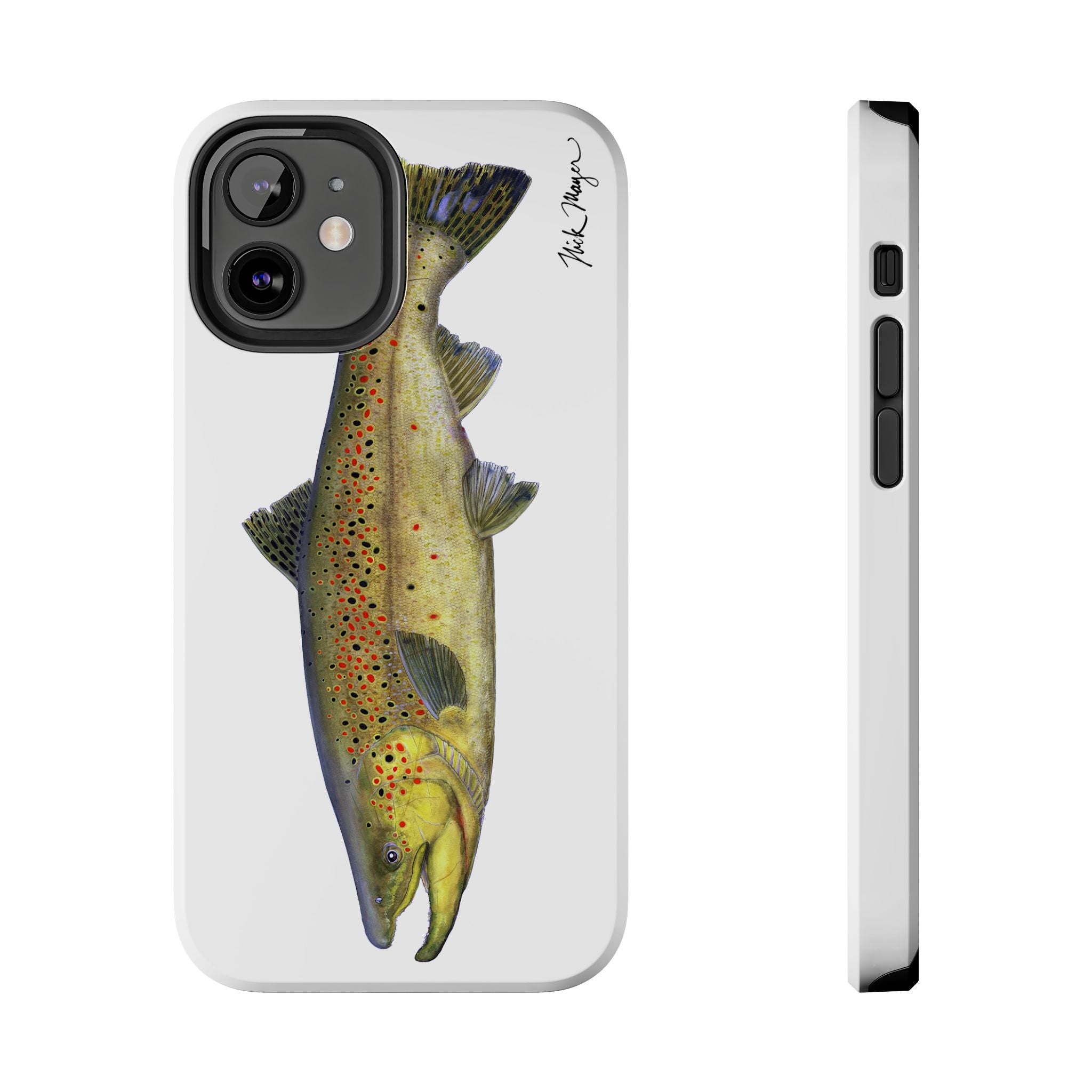 Brown Trout White Phone Case (iPhone)