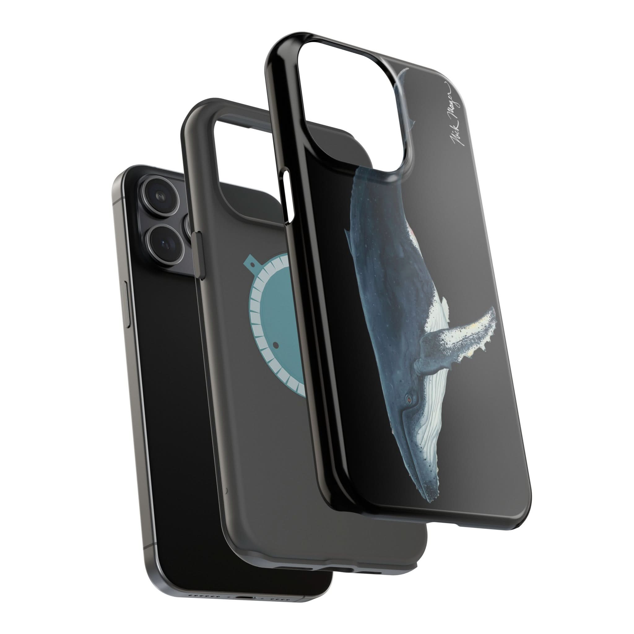 Humpback Whale MagSafe Black iPhone Case