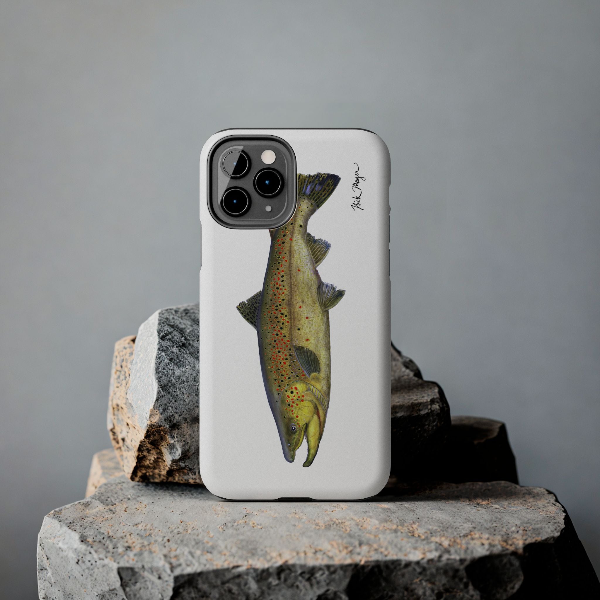 Brown Trout White Phone Case (iPhone)