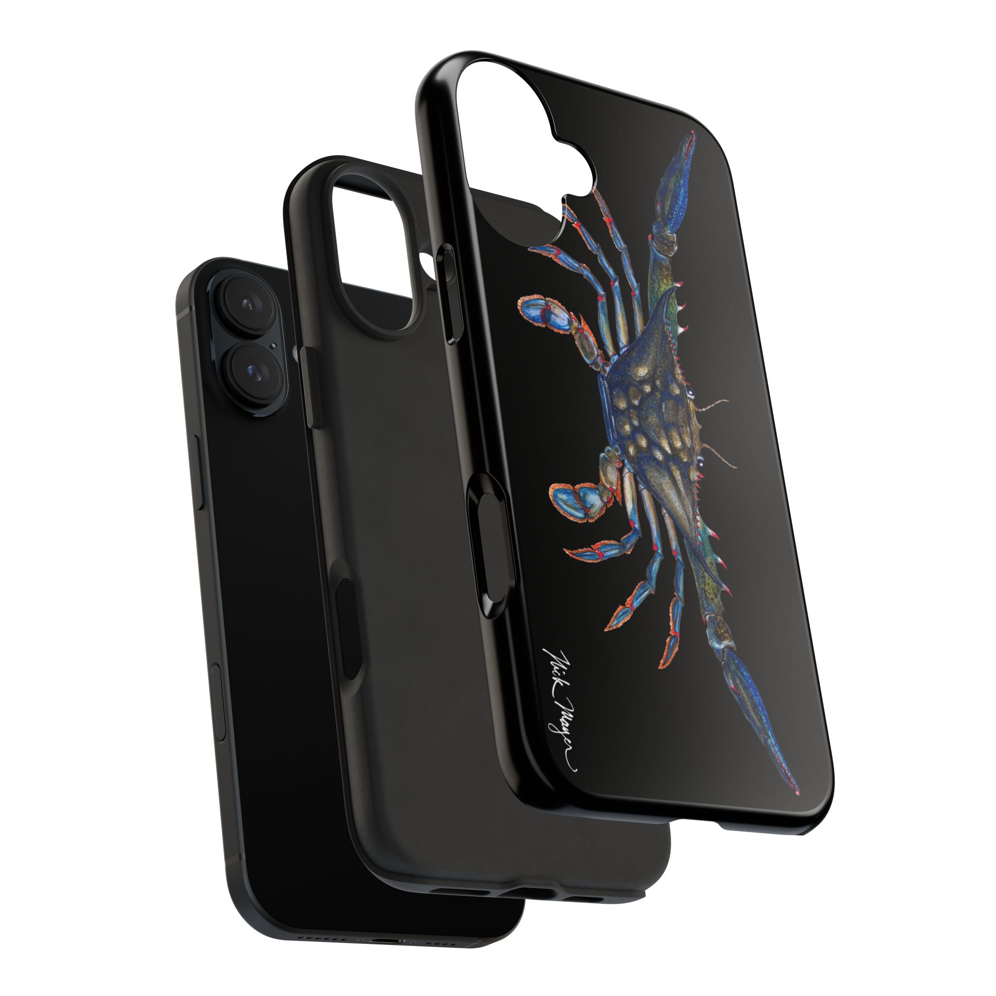 Blue Crab Black Phone Case (iPhone)