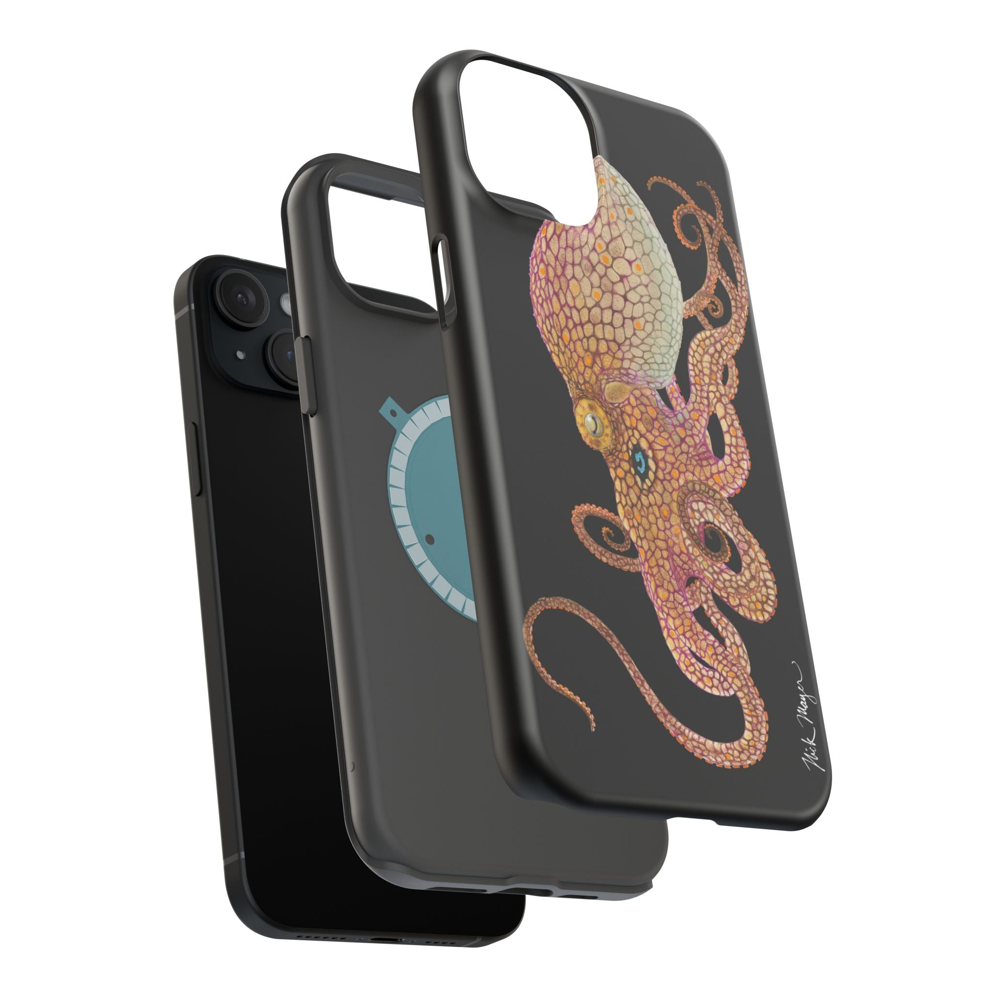 Two Spot Octopus MagSafe Black iPhone Case