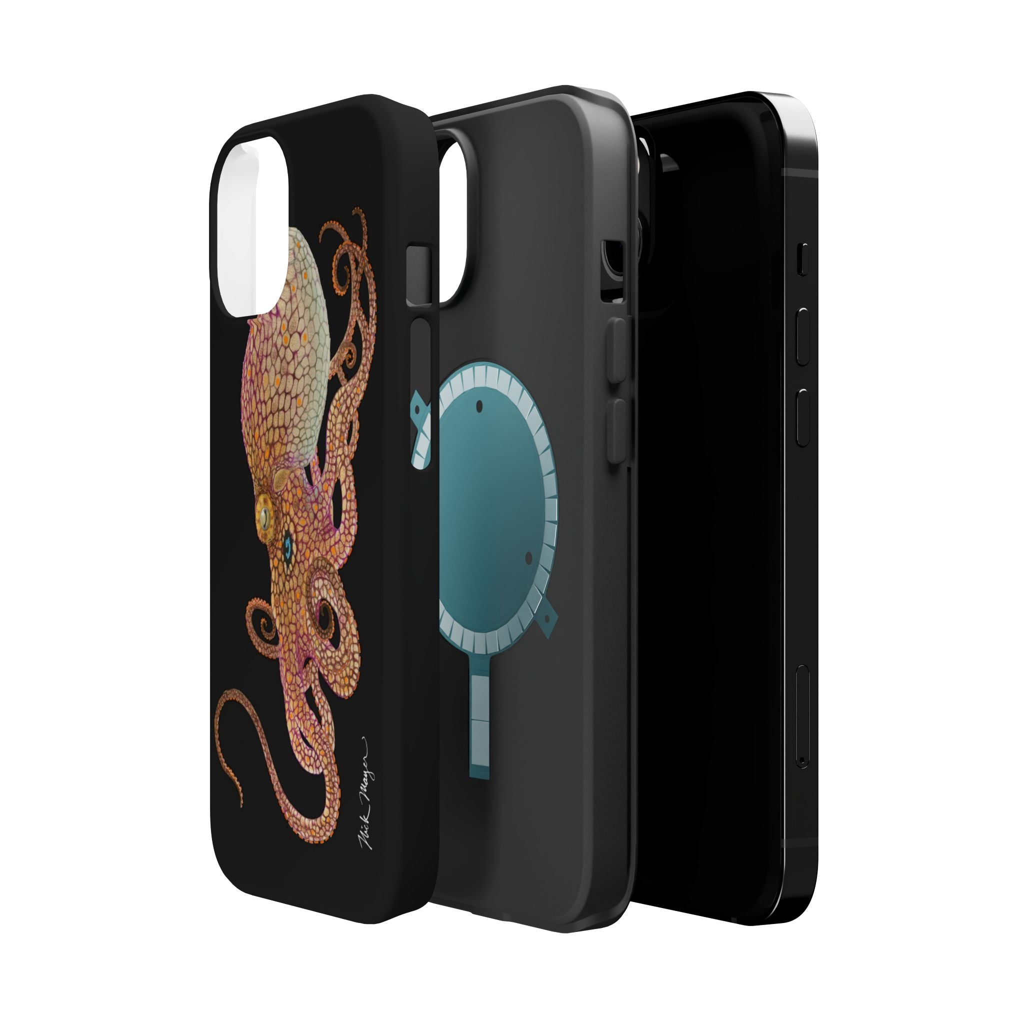 Two Spot Octopus MagSafe Black iPhone Case