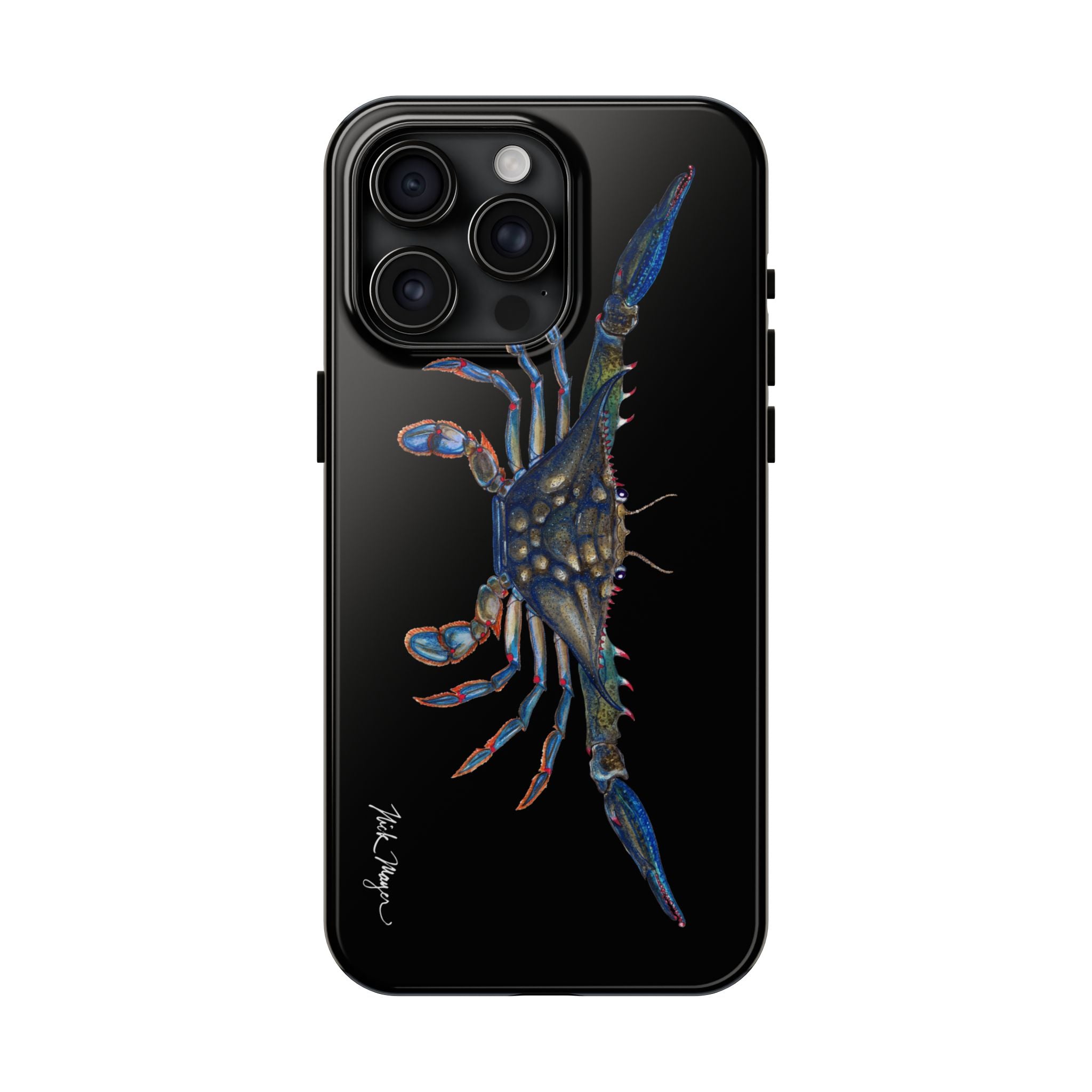 Blue Crab Black Phone Case (iPhone)