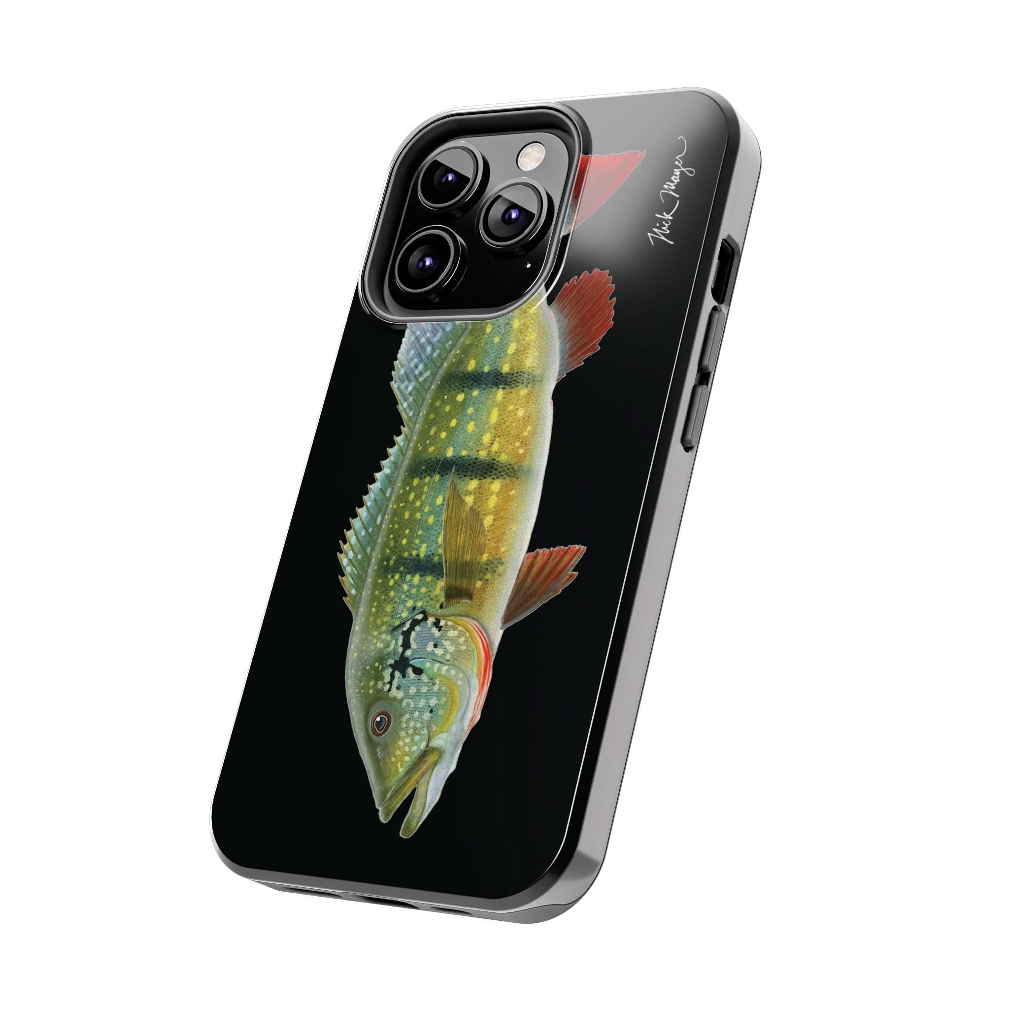 Peacock Bass Black iPhone Case